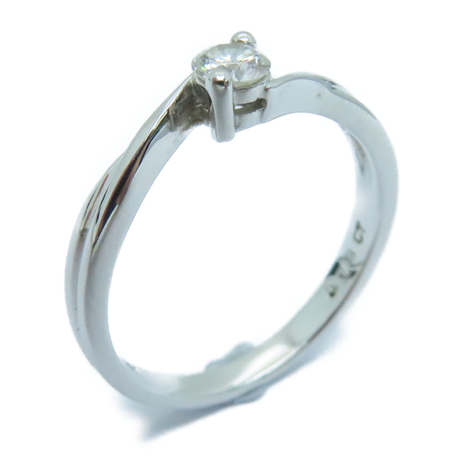 JEWELRY 【激減優惠】18K白金Diamond Ring0.18ct鑽石戒指US#5.25