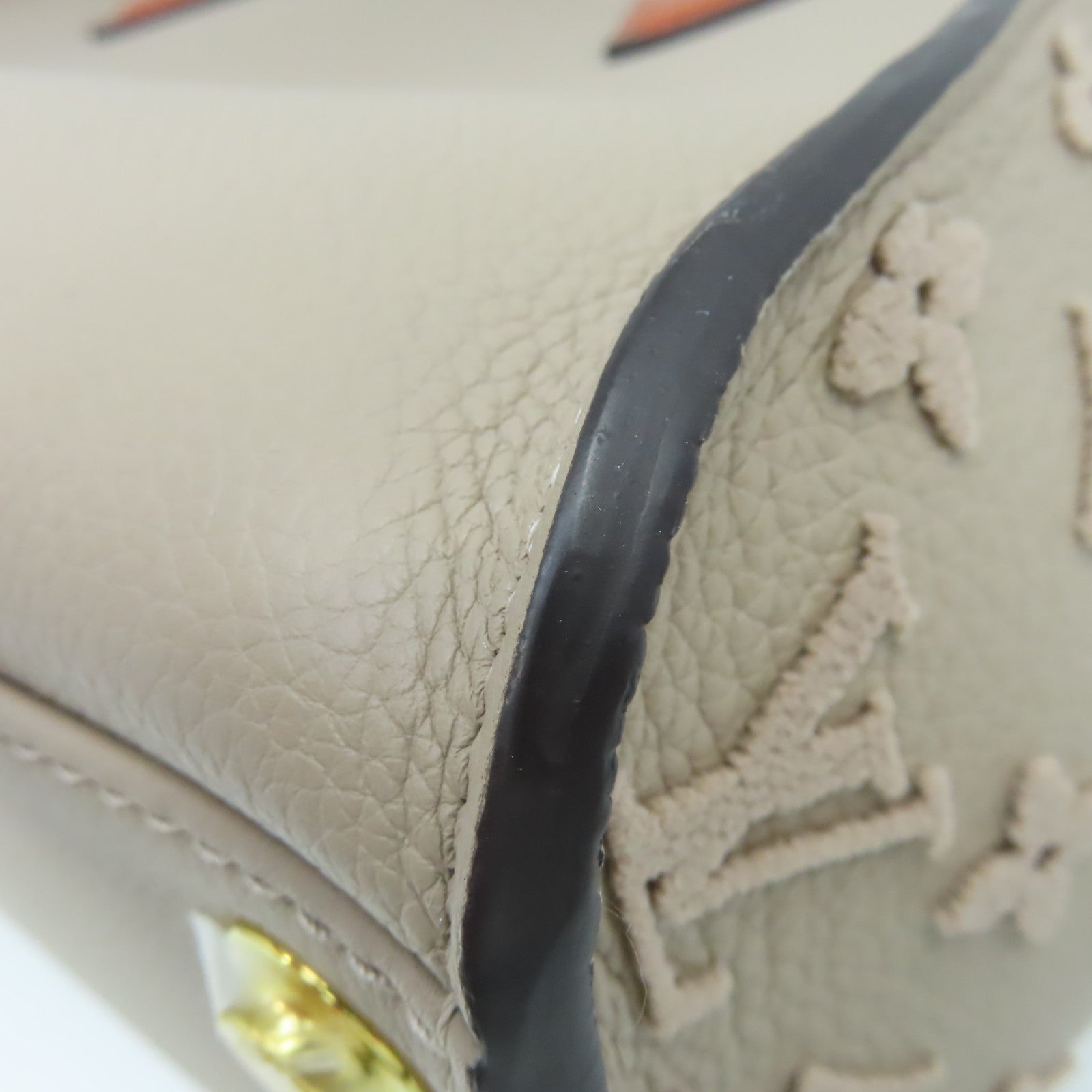 LOUIS VUITTON Monogram Tuffetage On My Side MM 2Way Shoulder Bag手挽肩背兩用袋杏色