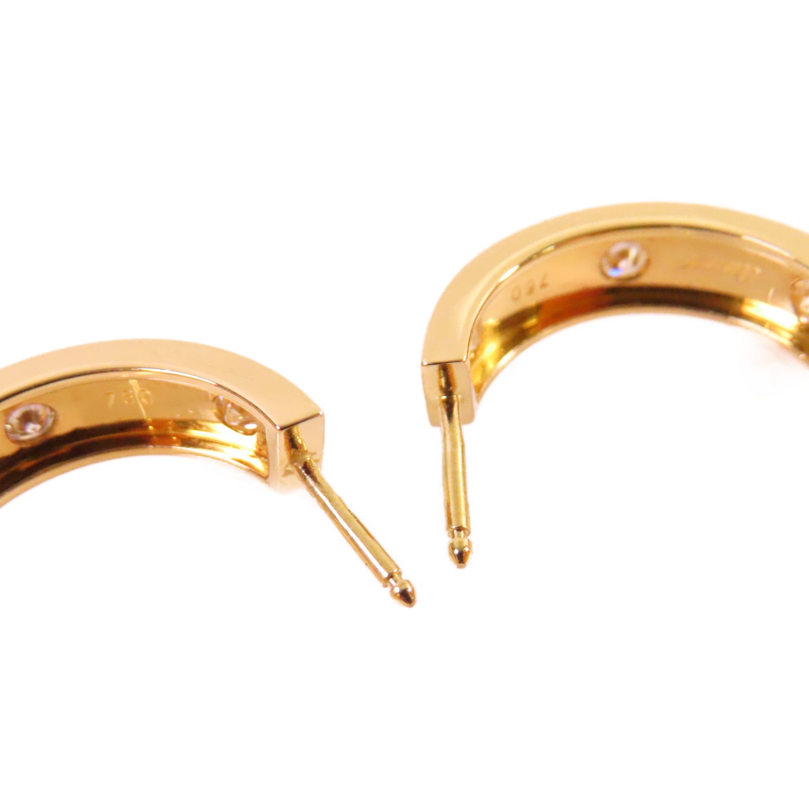 CARTIER 18K黃金/鑽石Love Earrings耳環