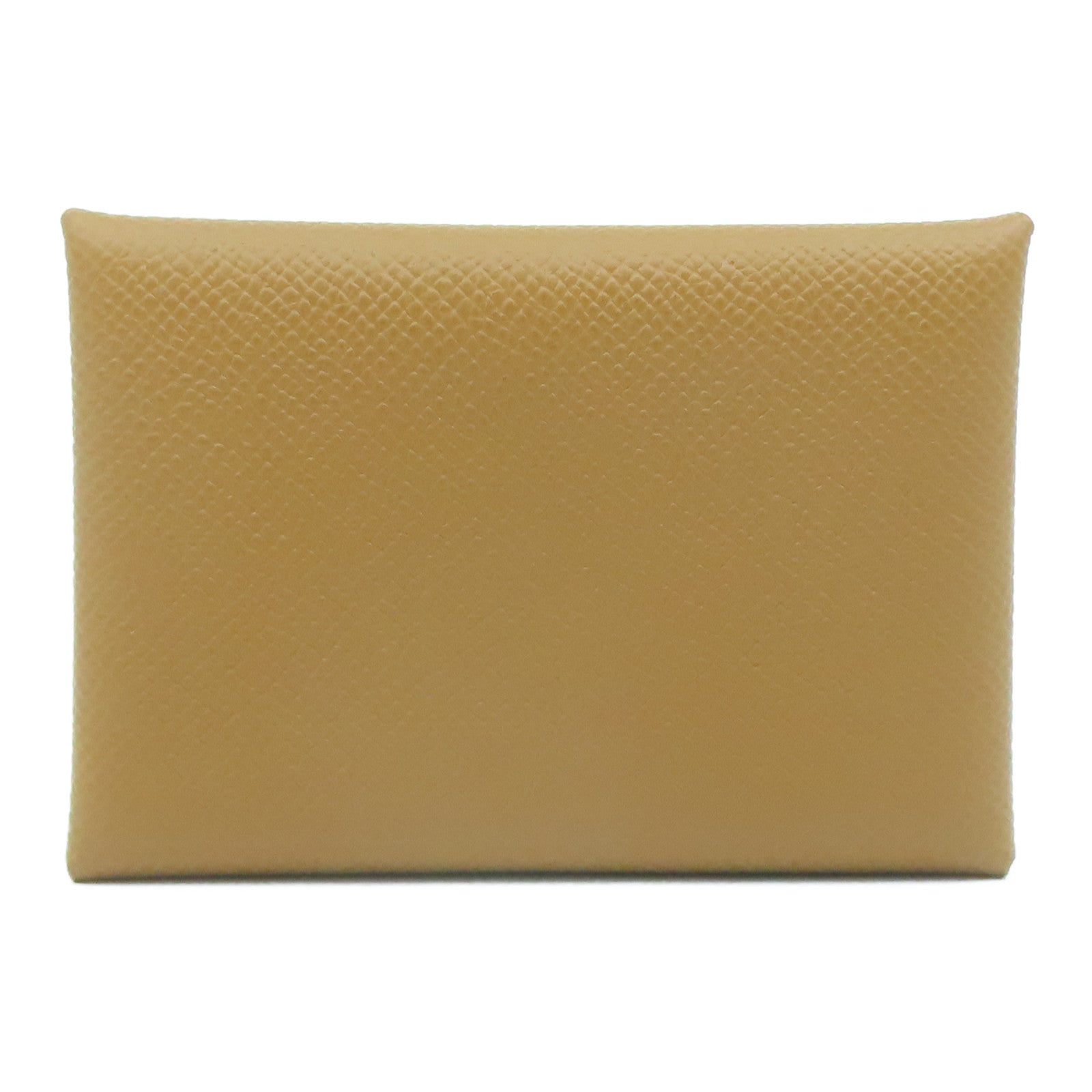 HERMES Epsom皮革Calvi Duo Card Holder銀扣卡片套Gold經典駝色