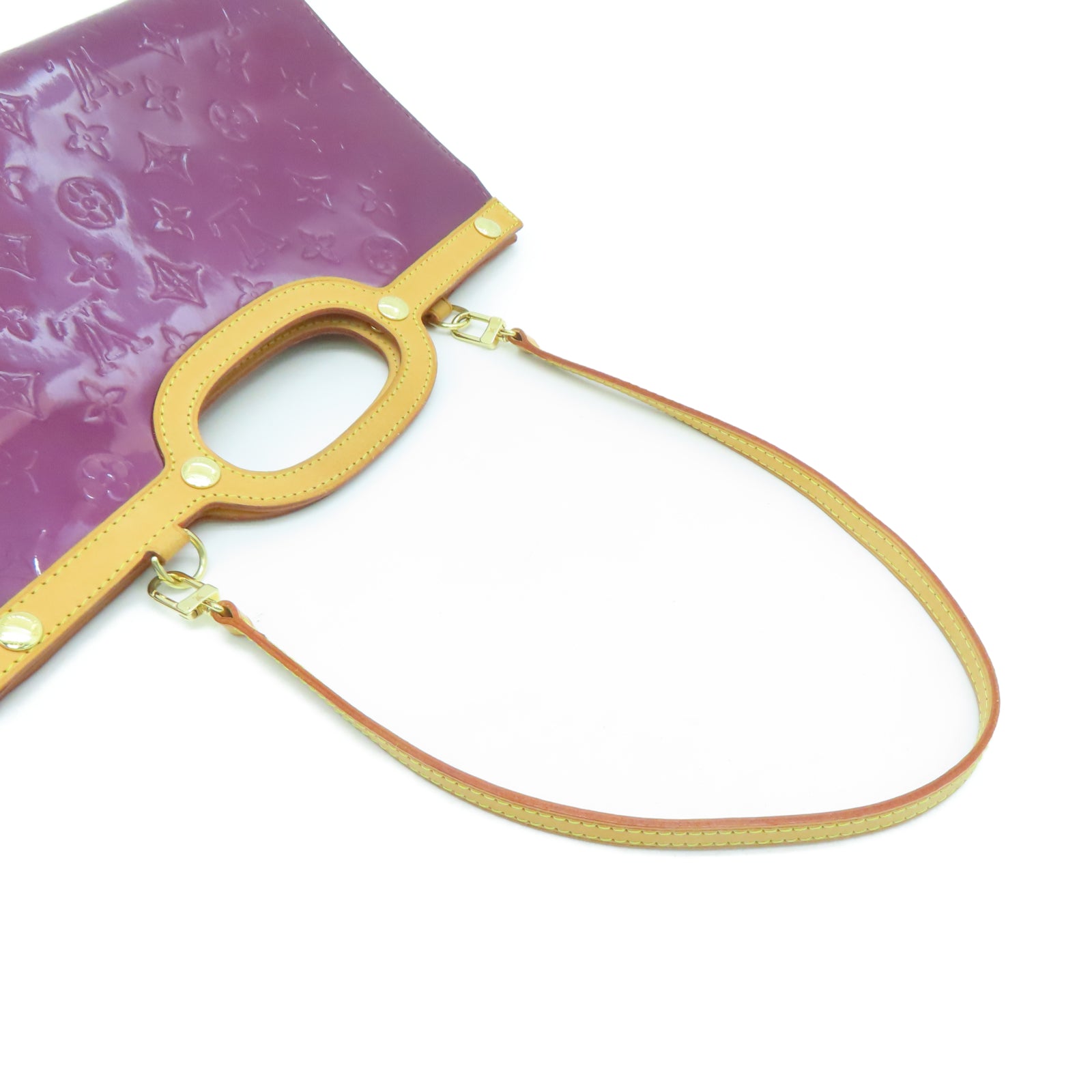 LOUIS VUITTON Mono Vernis Roxbury Drive gold buckle handle shoulder bag red