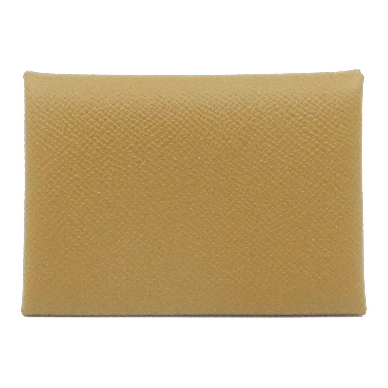HERMES Epsom皮革Calvi Duo Card Holder銀扣卡片套Gold經典駝色