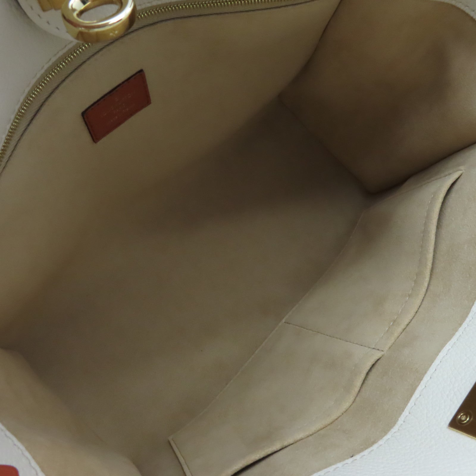 LOUIS VUITTON Monogram Tuffetage On My Side MM 2Way Shoulder Bag手挽肩背兩用袋杏色