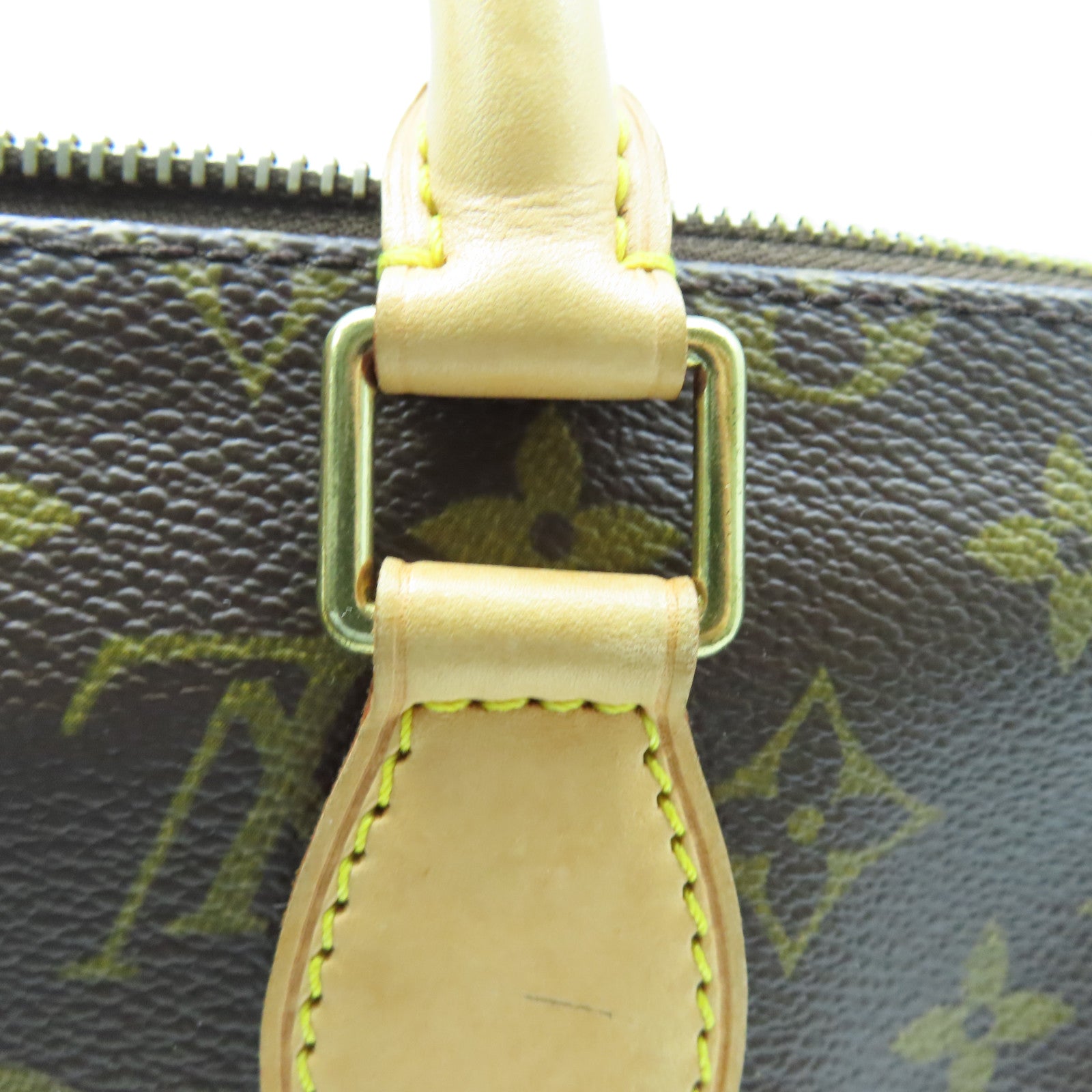LOUIS VUITTON Monogram Popincourt gold buckle handle bag brown