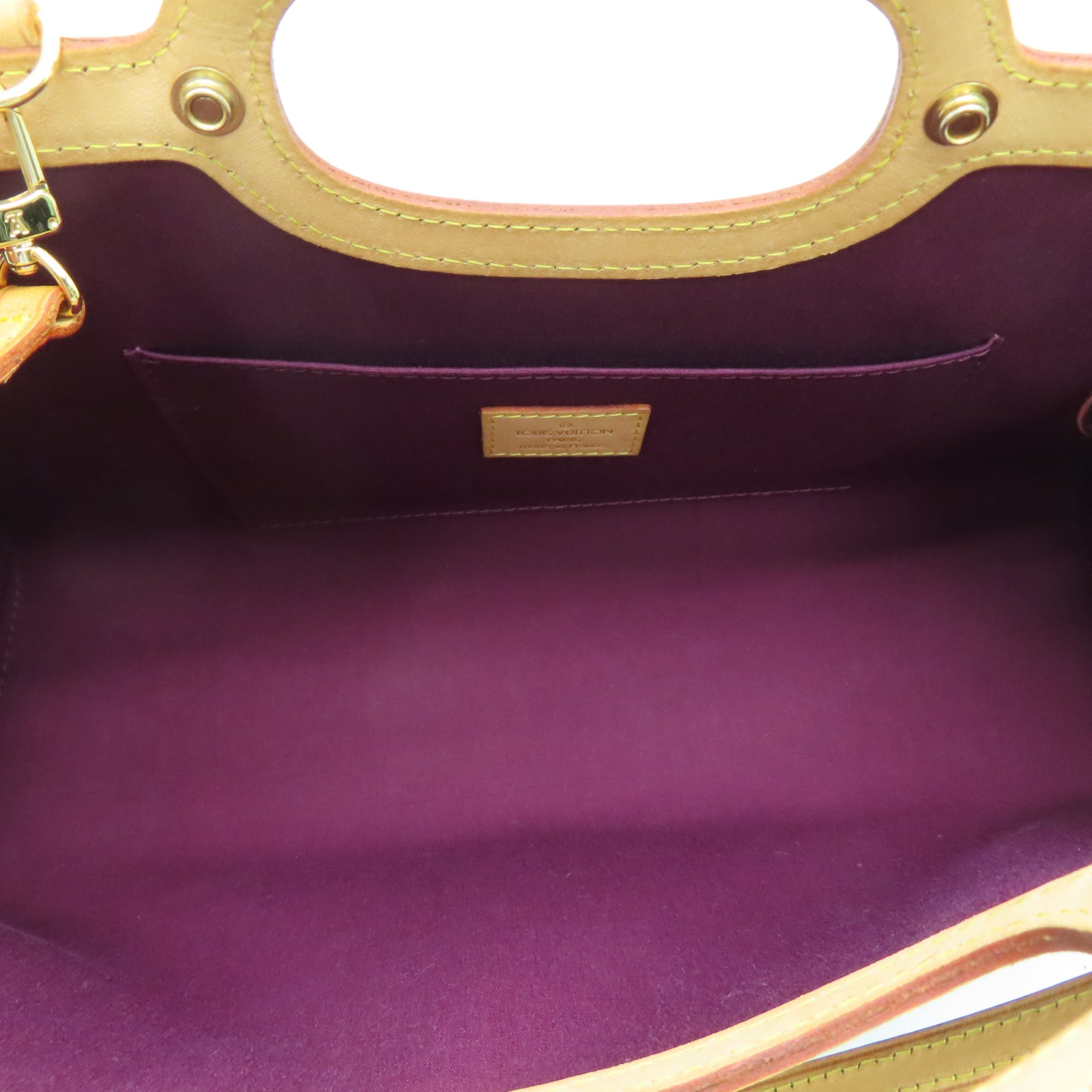 LOUIS VUITTON Mono Vernis Roxbury Drive gold buckle handle shoulder bag red