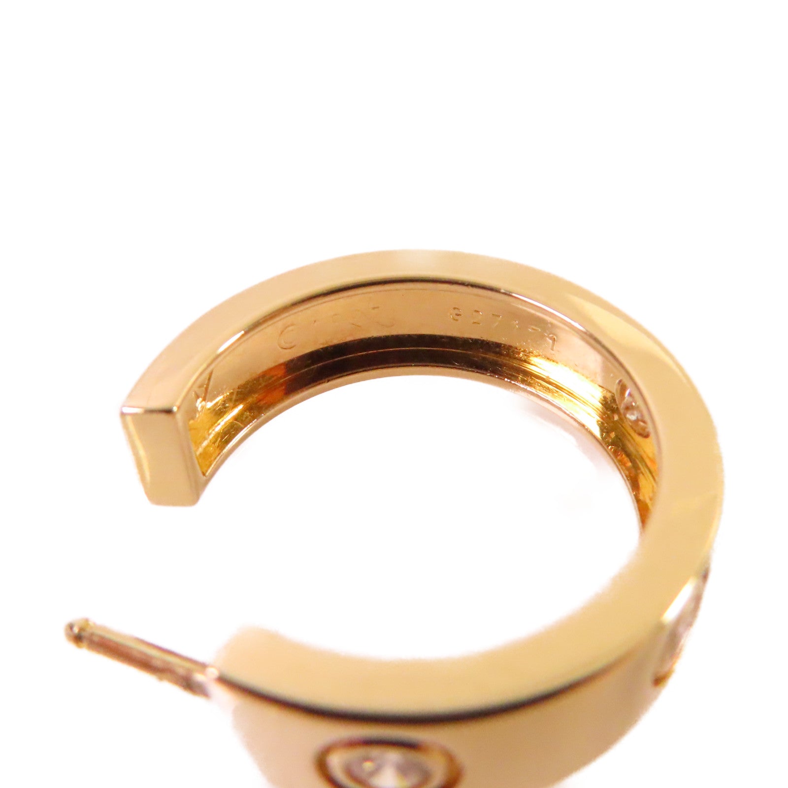 CARTIER 18K黃金/鑽石Love Earrings耳環