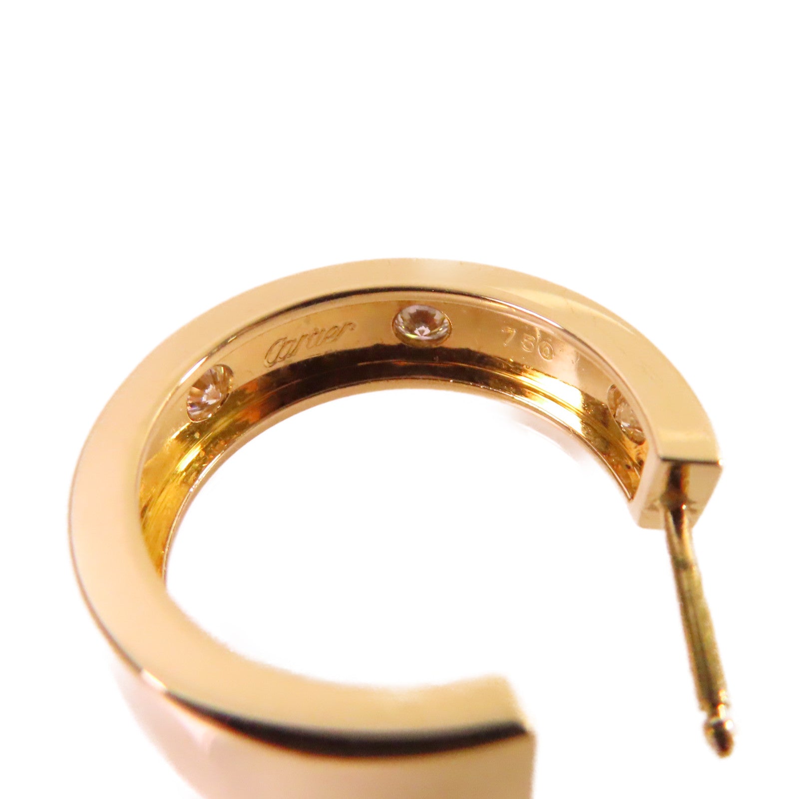 CARTIER 18K黃金/鑽石Love Earrings耳環