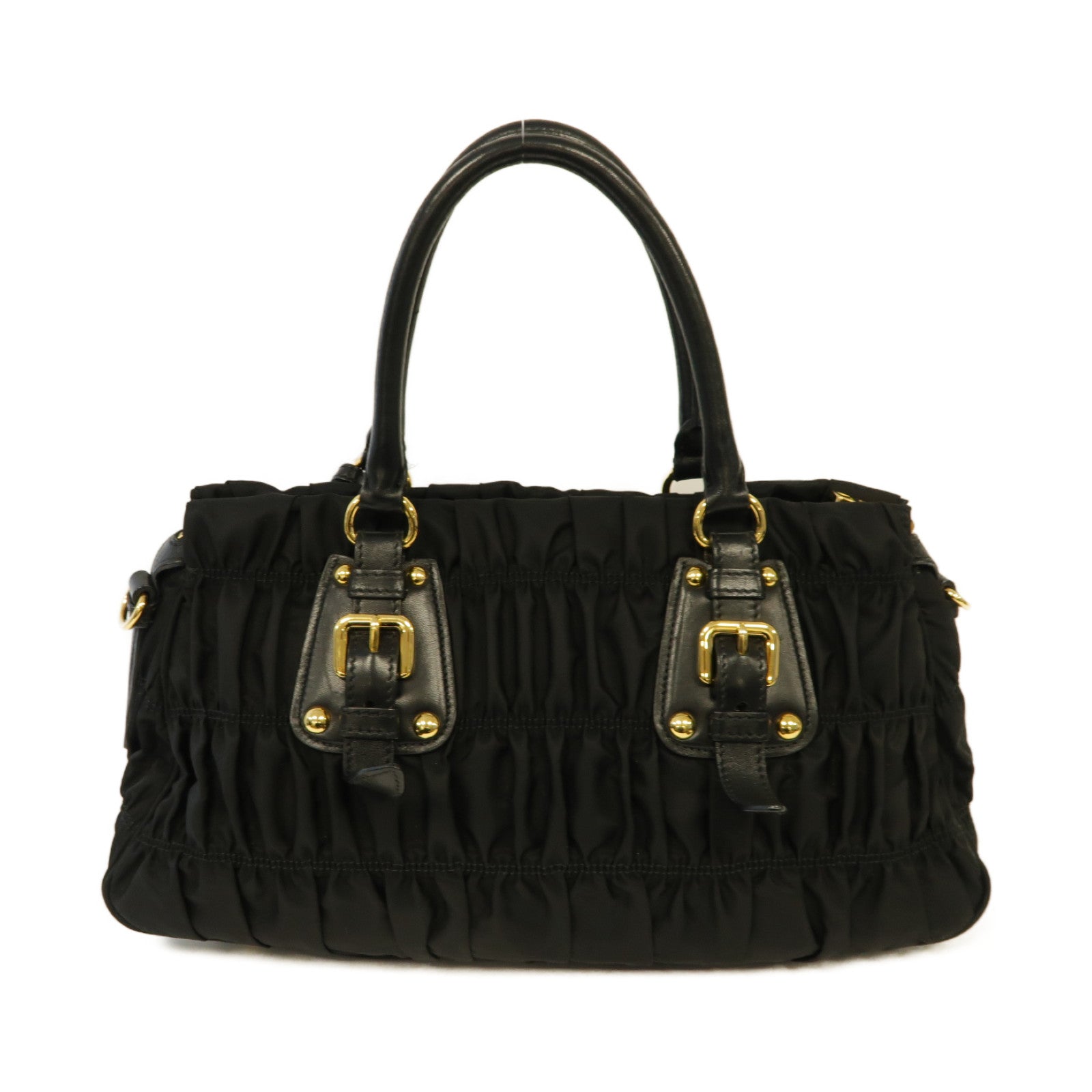 PRADA 尼龍2way Shoulder Bag金扣手挽肩背兩用袋黒色