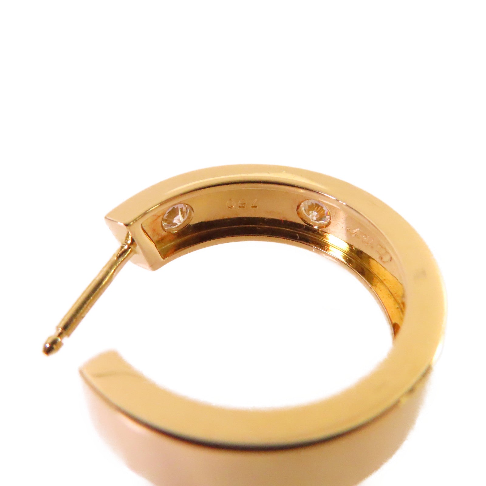 CARTIER 18K黃金/鑽石Love Earrings耳環