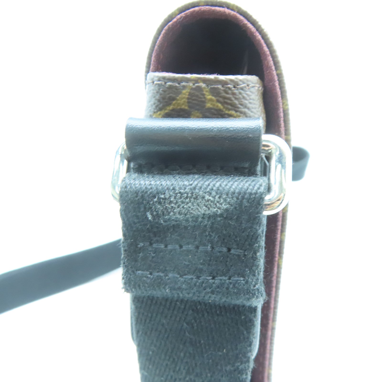 LOUIS VUITTON Monogram Macassar District PM銀扣肩背袋啡色