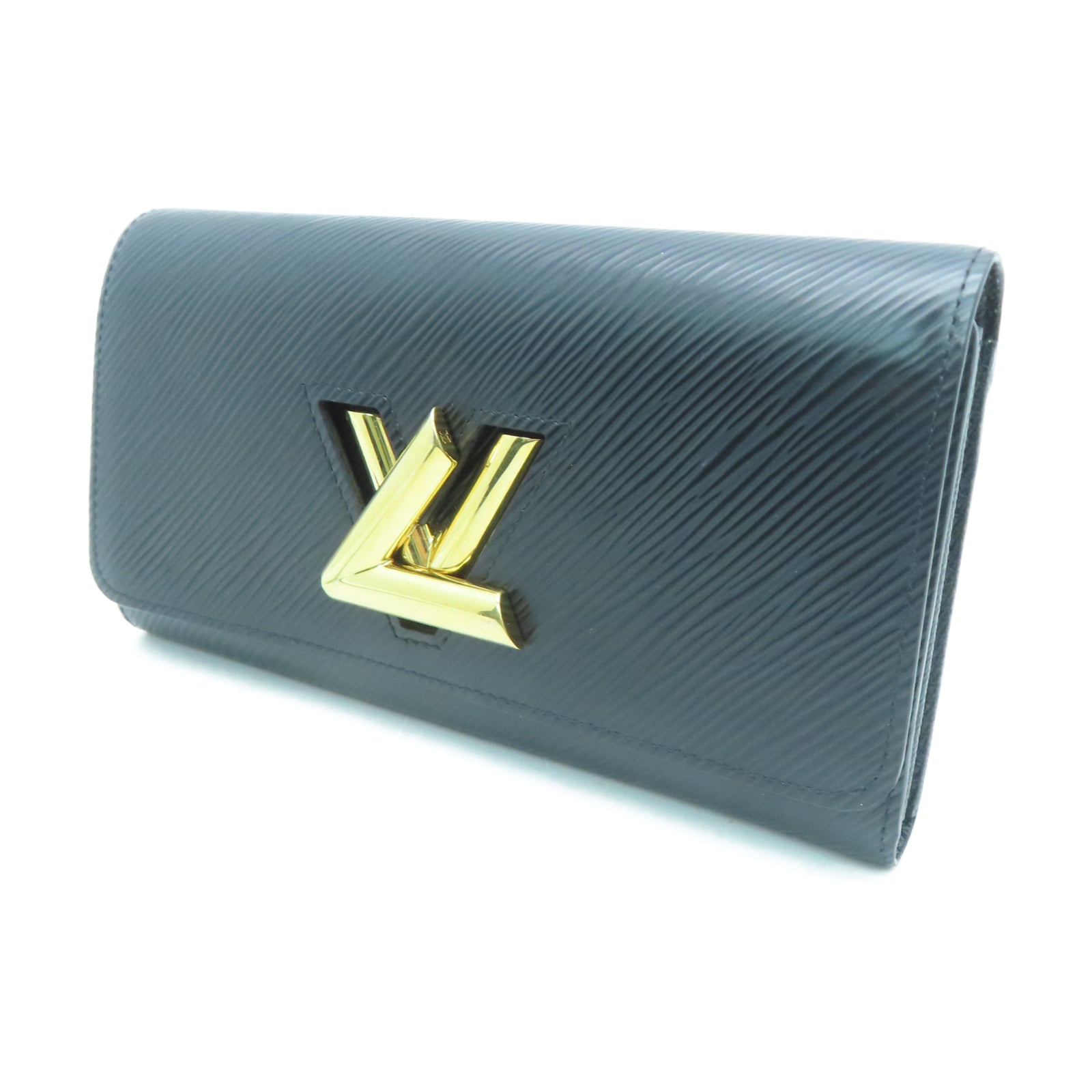 LOUIS VUITTON Epi皮革Twist Wallet金扣长钱包黑色