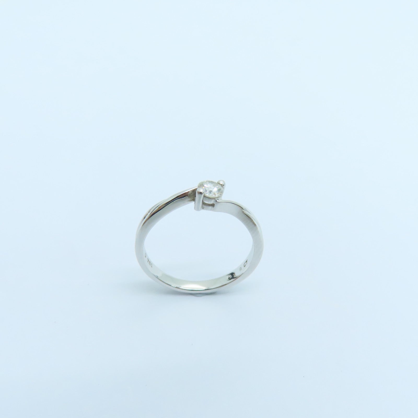JEWELRY 【激減優惠】18K白金Diamond Ring0.18ct鑽石戒指US#5.25