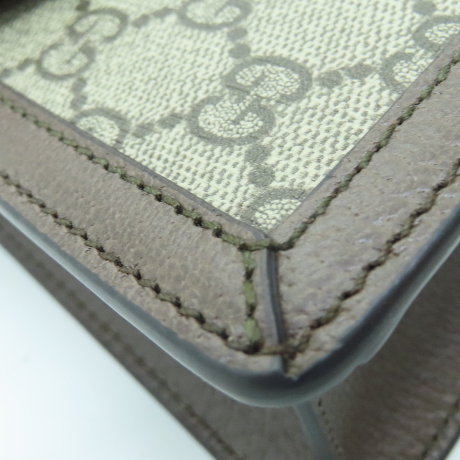 GUCCI 涂层帆布Ophidia GG Mini Chain Bag金扣手挽肩背两用袋啡色