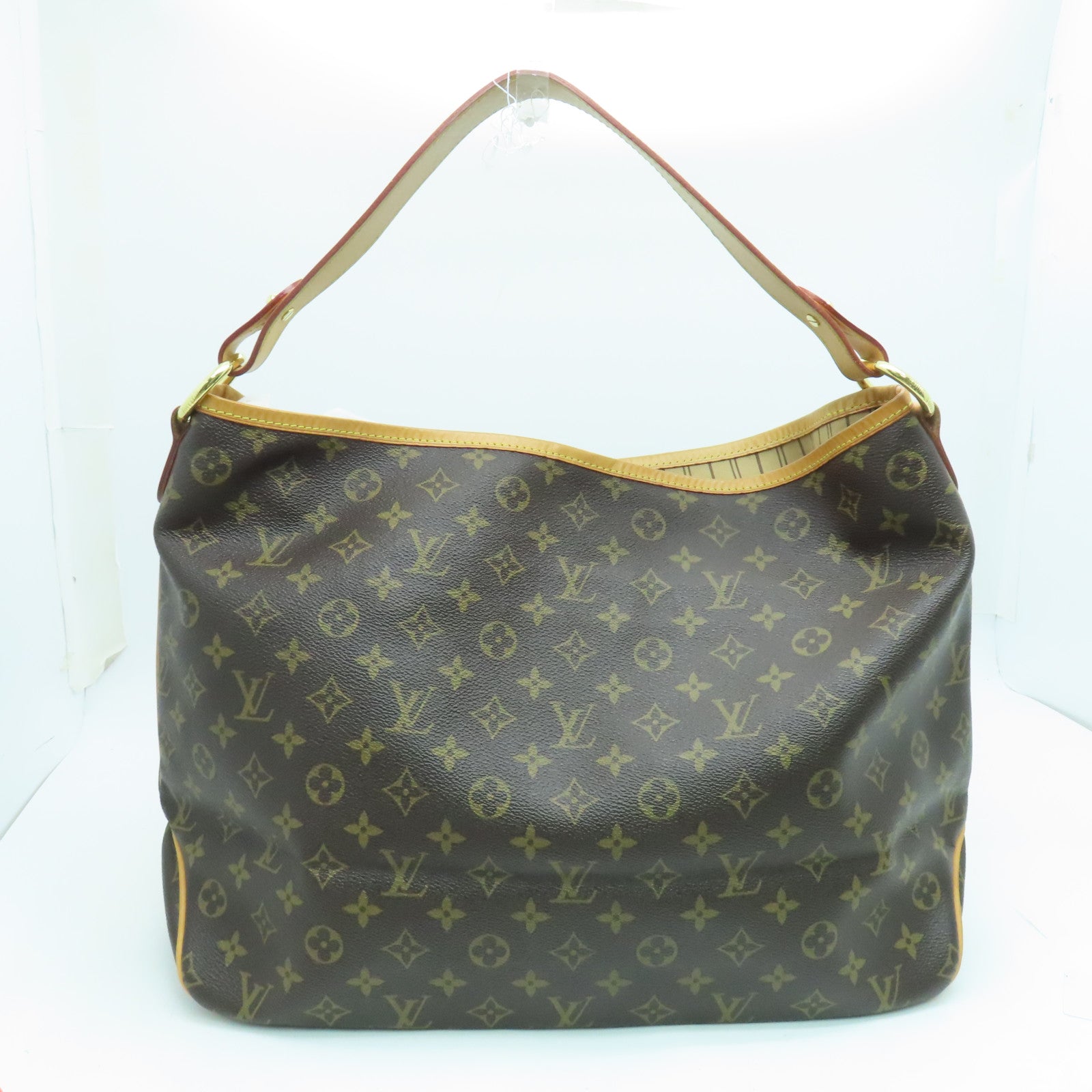 LOUIS VUITTON Monogram Delightful MM金扣肩背袋啡色