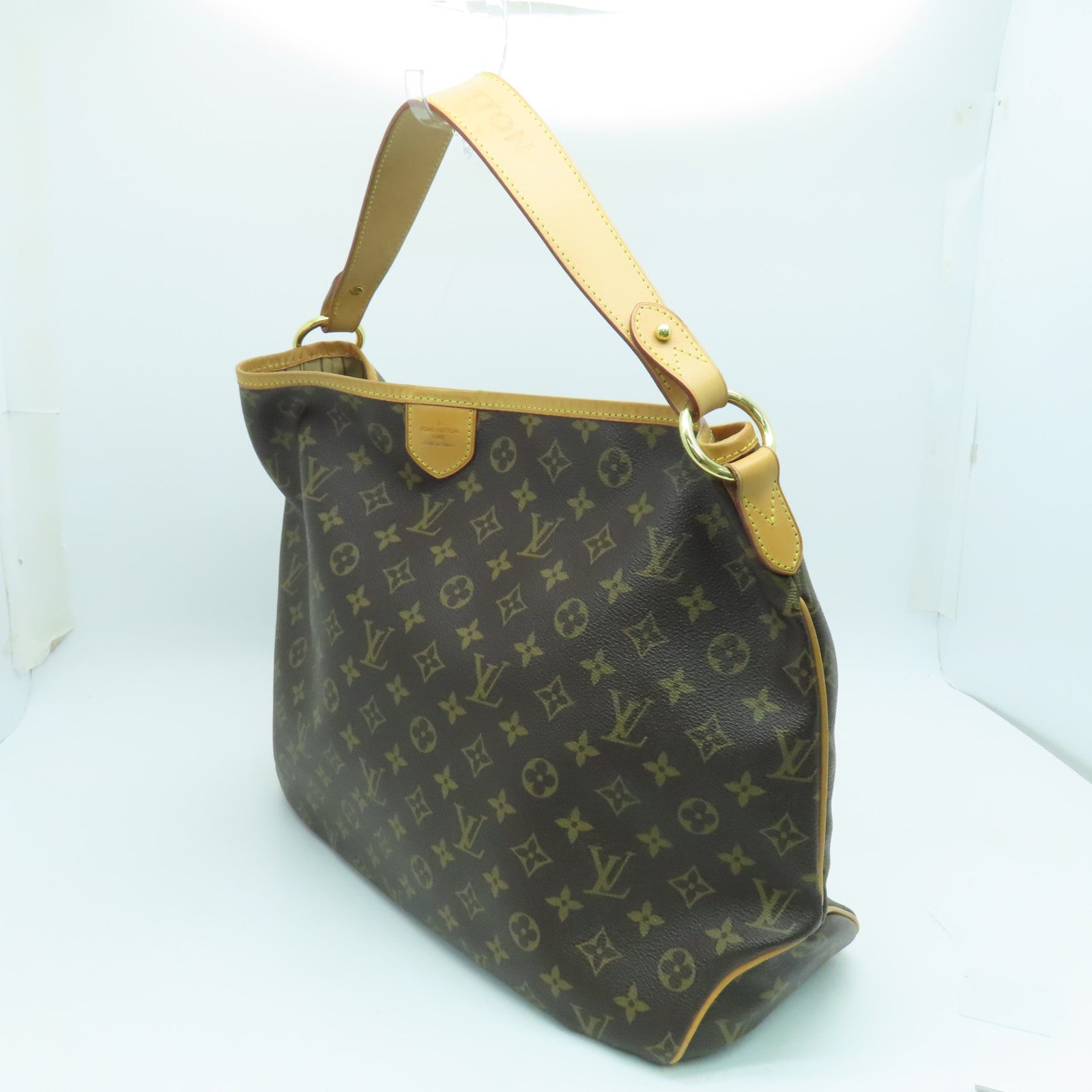 LOUIS VUITTON Monogram Delightful MM金扣肩背袋啡色