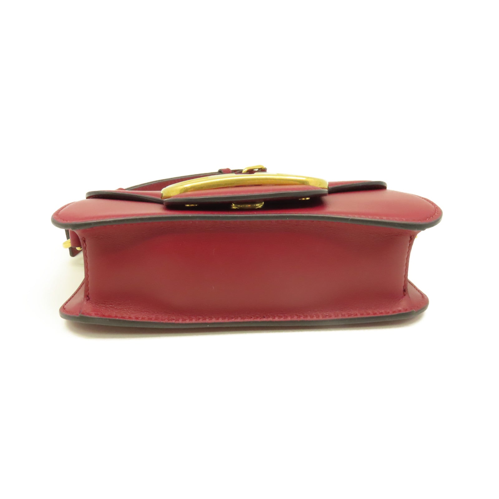 Valentino 牛皮皮革Garavani LOCO 2Way Shoulder Bag金扣手挽肩背兩用袋酒紅色
