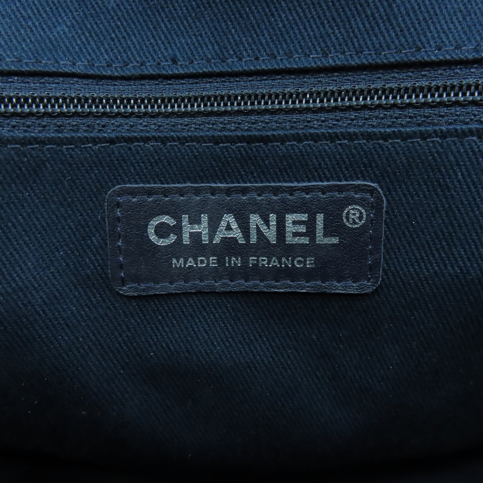 CHANEL 菱格牛皮皮革Chain Shoulder銀扣鏈帶肩背袋藍色
