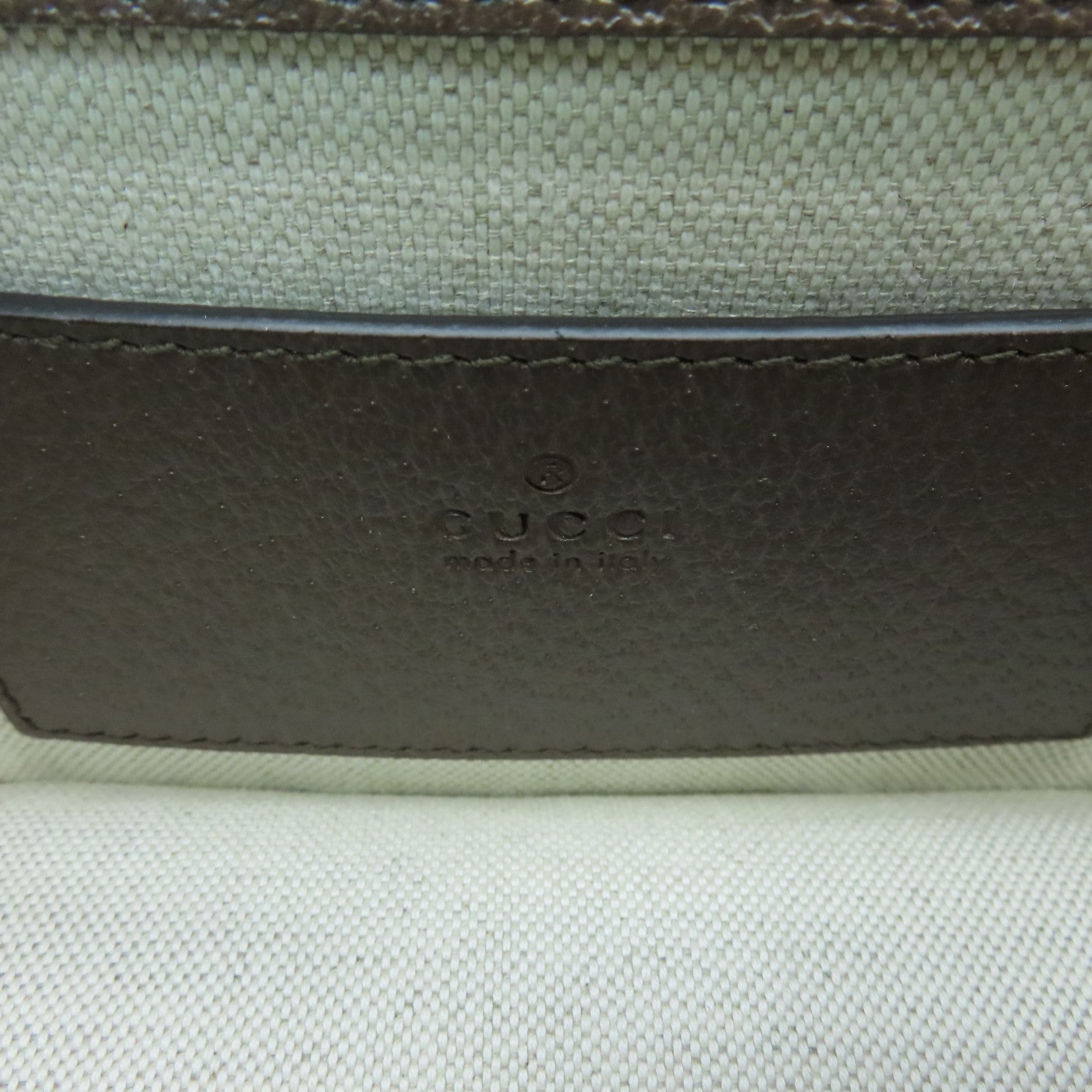 GUCCI 涂层帆布Ophidia GG Mini Chain Bag金扣手挽肩背两用袋啡色