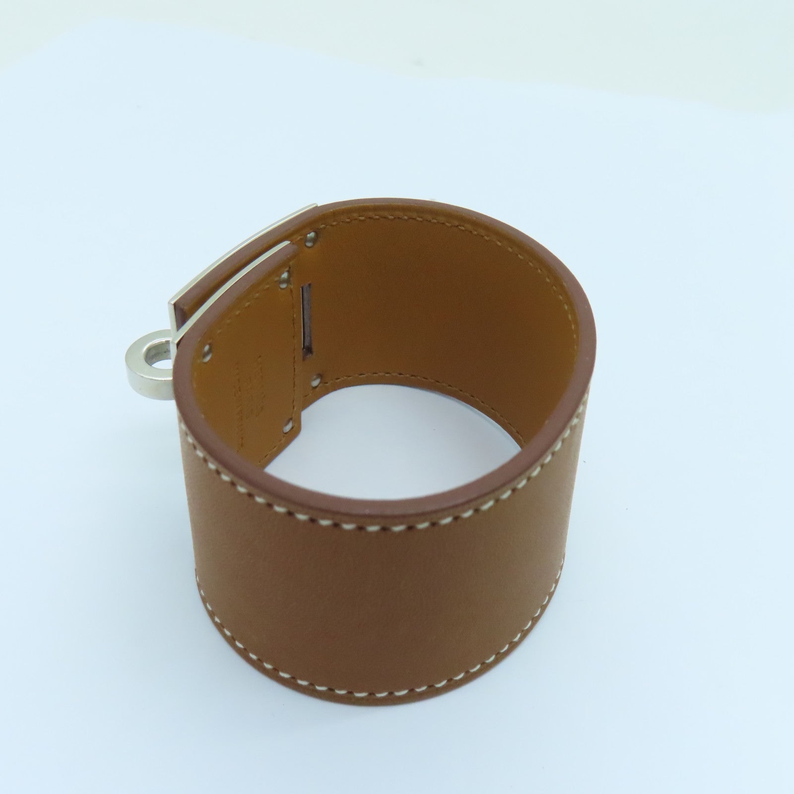 HERMES Swift皮革Kelly Dog Bracelet銀扣手鐲啡色