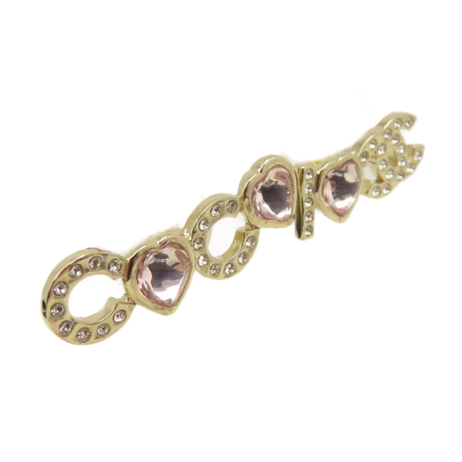 CHANEL 金屬Coco Logo Earrings耳環金色/粉紅色