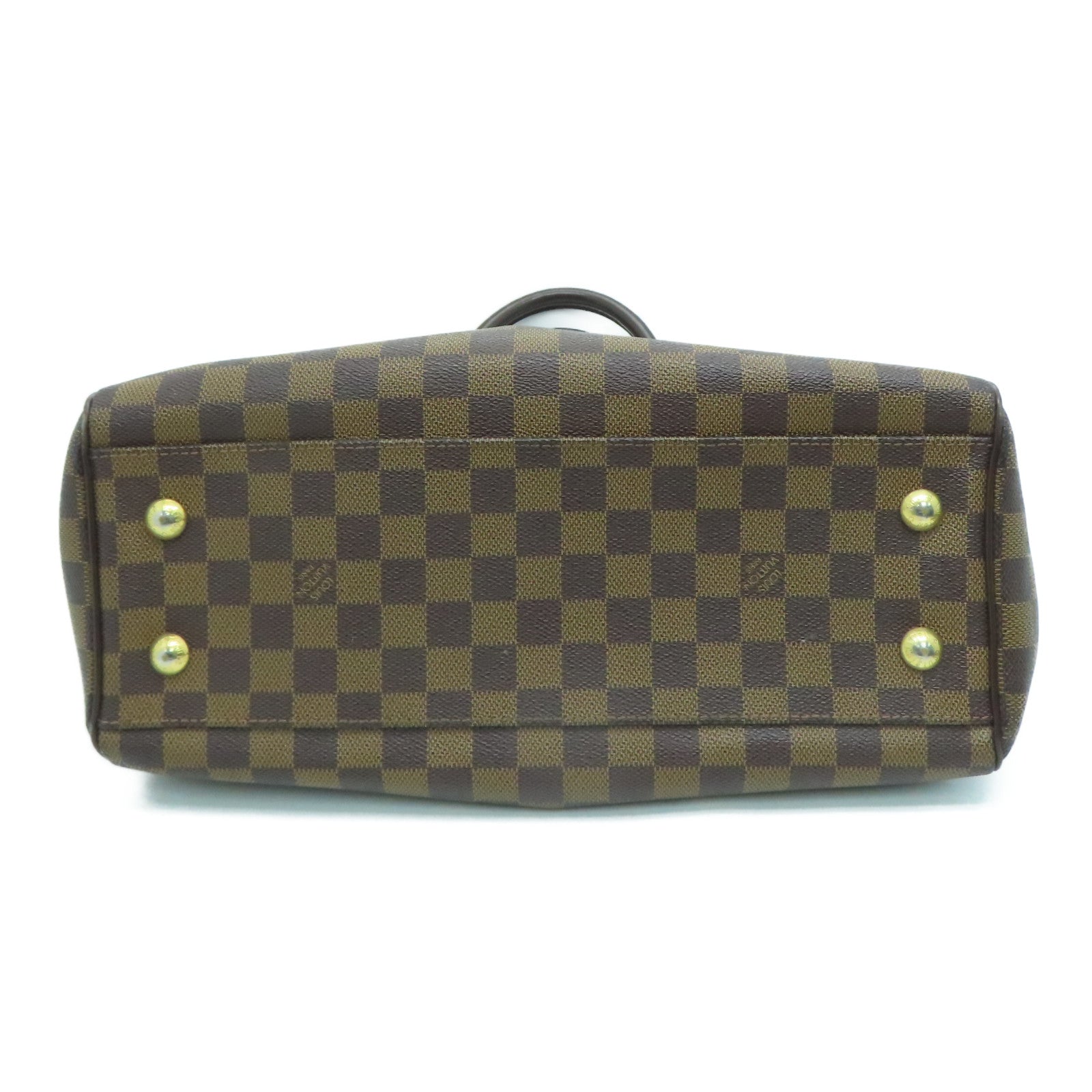 LOUIS VUITTON Damier Trevi PM gold buckle handle shoulder bag brown