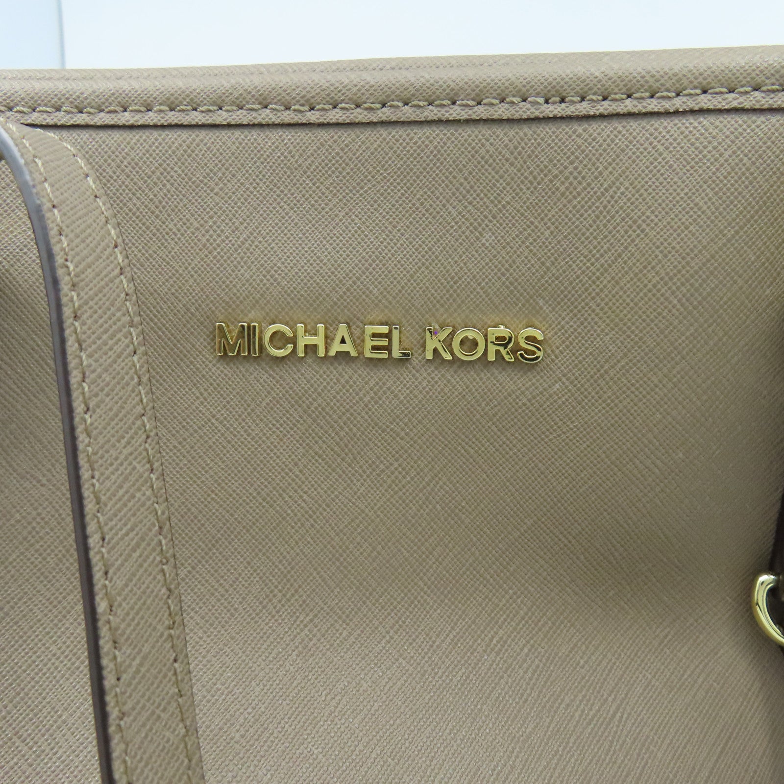 Michael Kors 牛皮皮革Tote Bag金扣手挽袋啡色