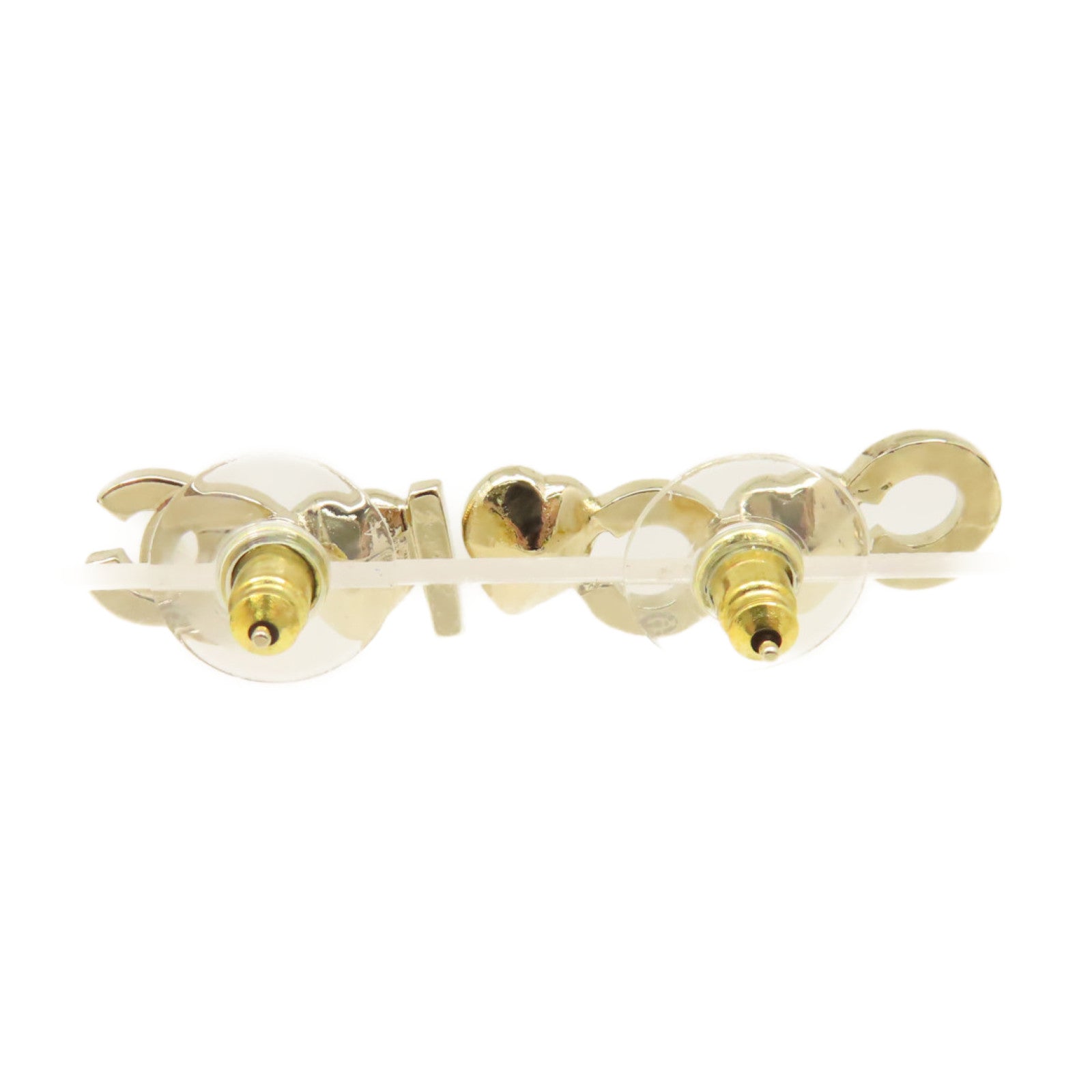 CHANEL 金屬Coco Logo Earrings耳環金色/粉紅色