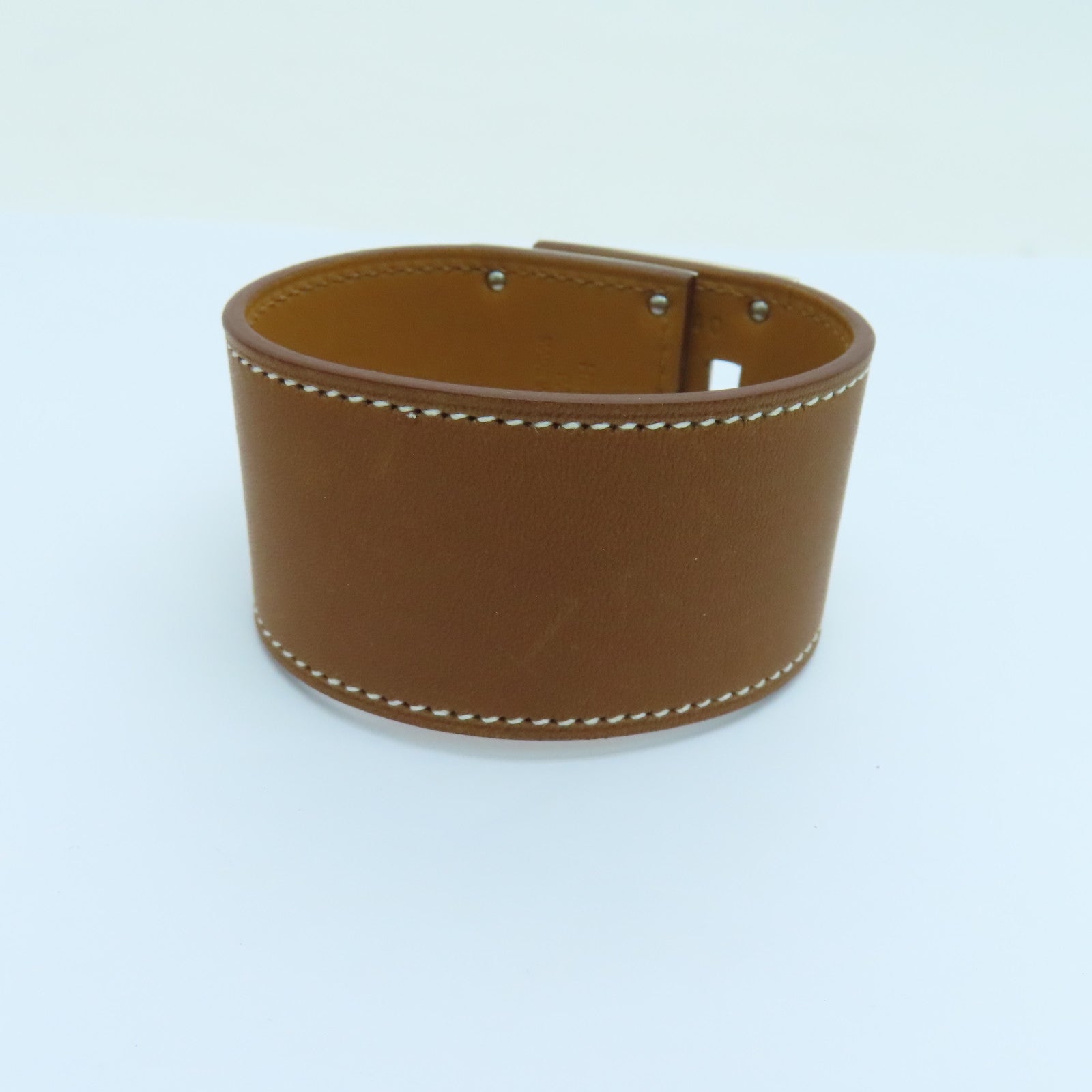 HERMES Swift皮革Kelly Dog Bracelet銀扣手鐲啡色