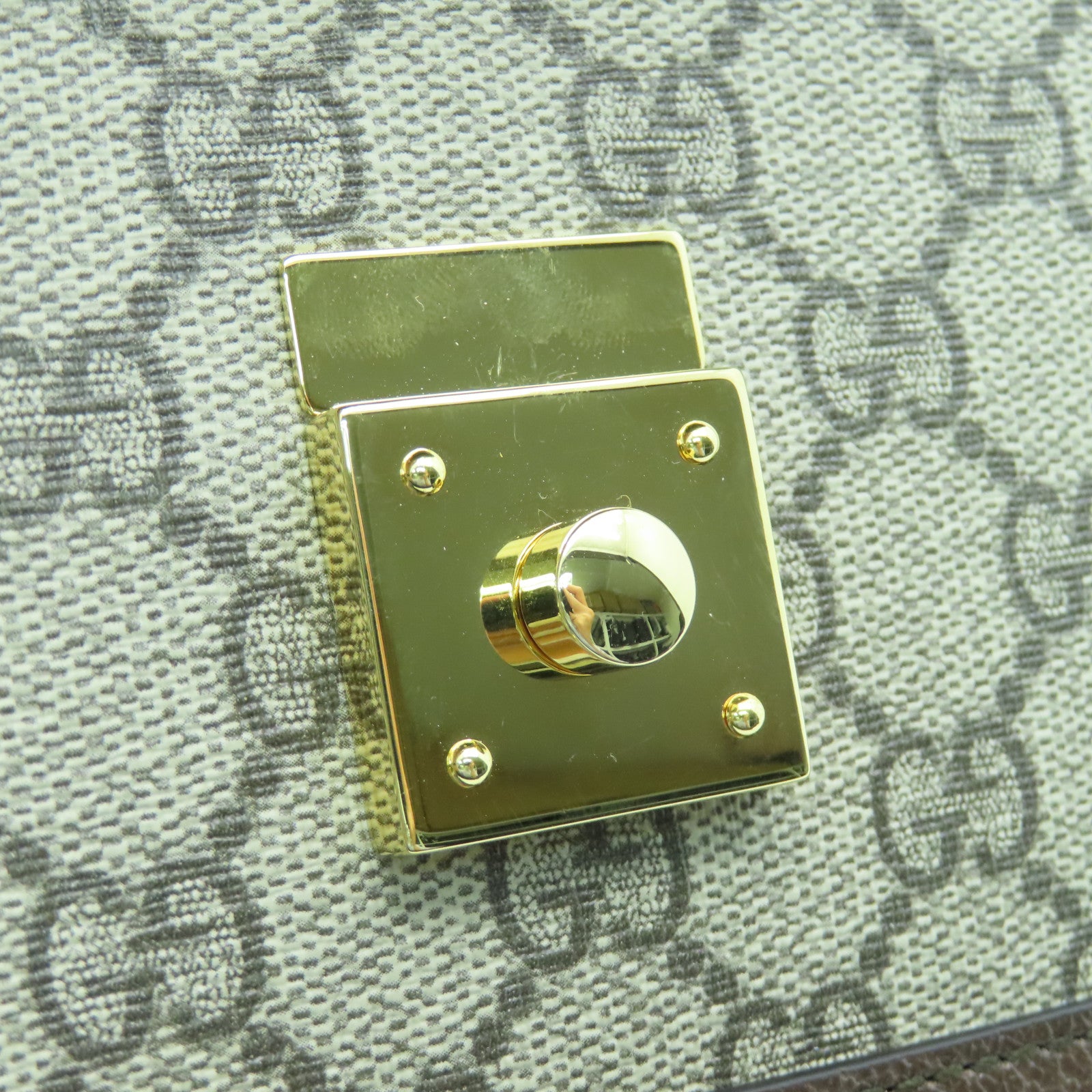 GUCCI 涂层帆布Ophidia GG Mini Chain Bag金扣手挽肩背两用袋啡色