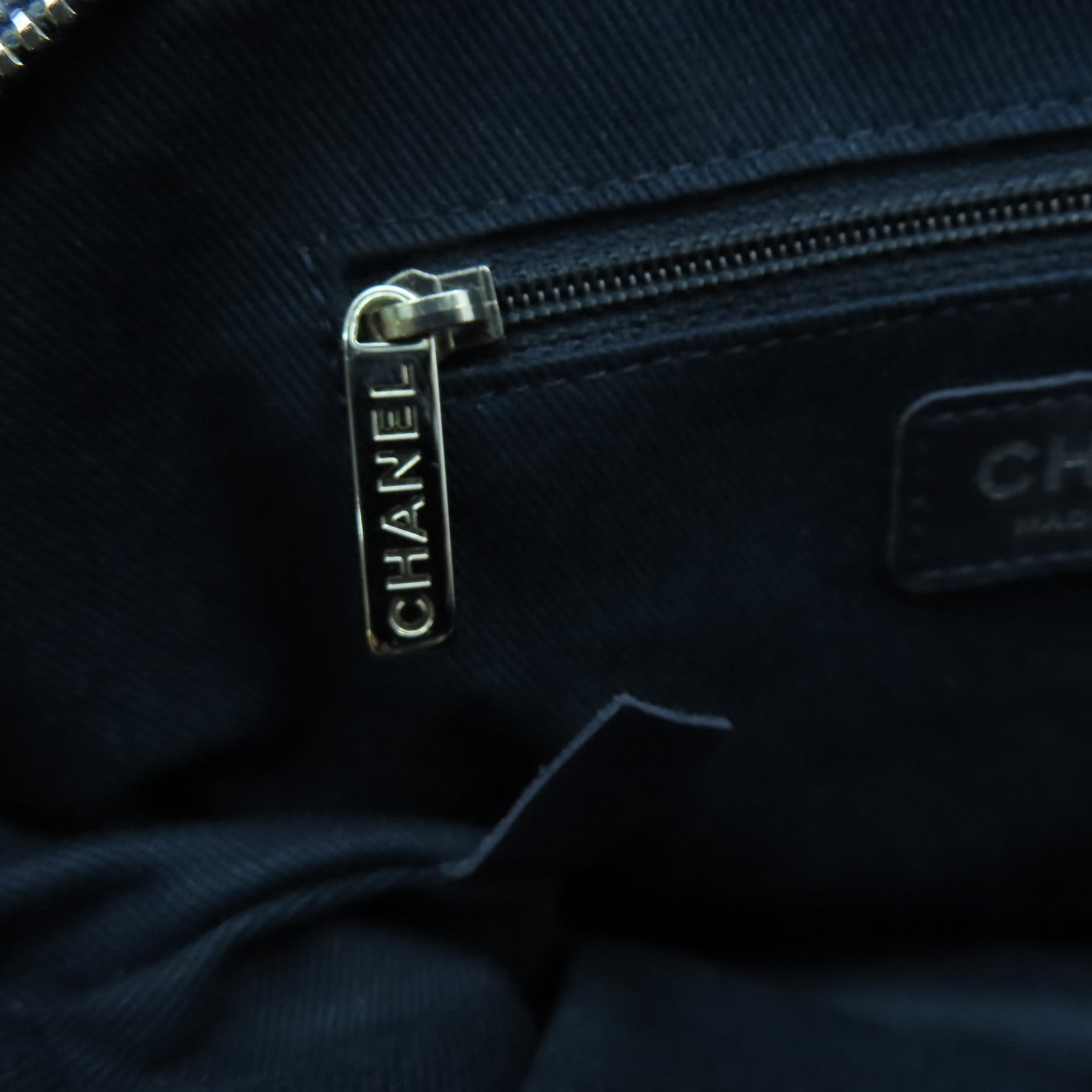 CHANEL 菱格牛皮皮革Chain Shoulder銀扣鏈帶肩背袋藍色