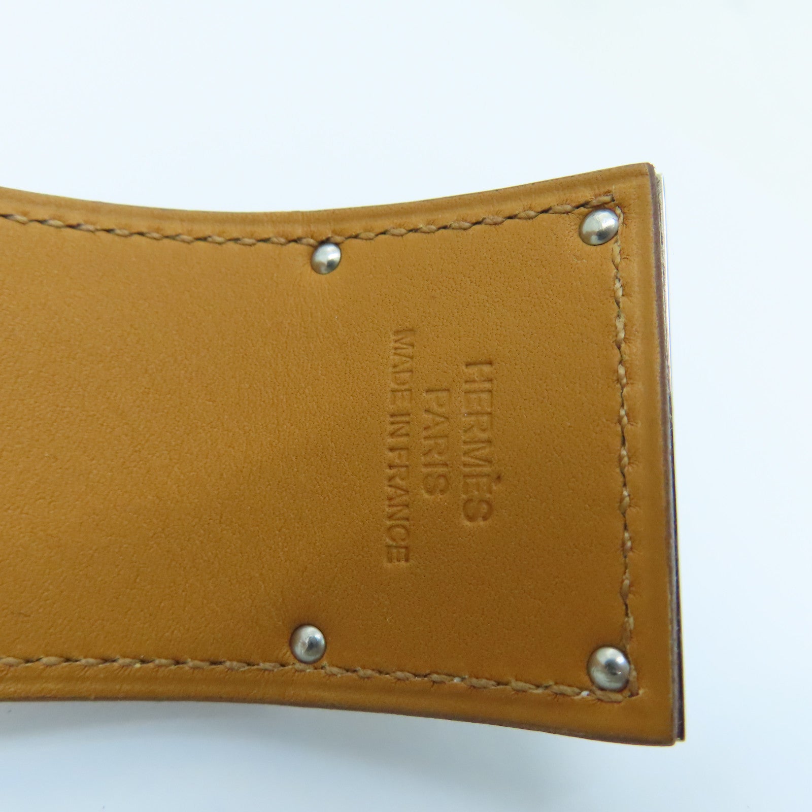 HERMES Swift皮革Kelly Dog Bracelet銀扣手鐲啡色