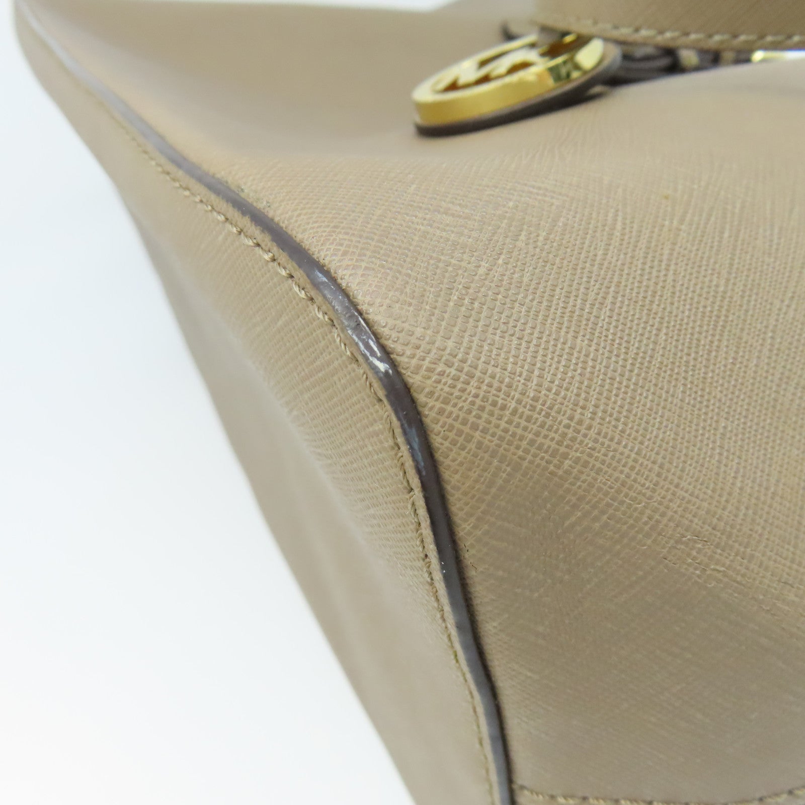 Michael Kors 牛皮皮革Tote Bag金扣手挽袋啡色