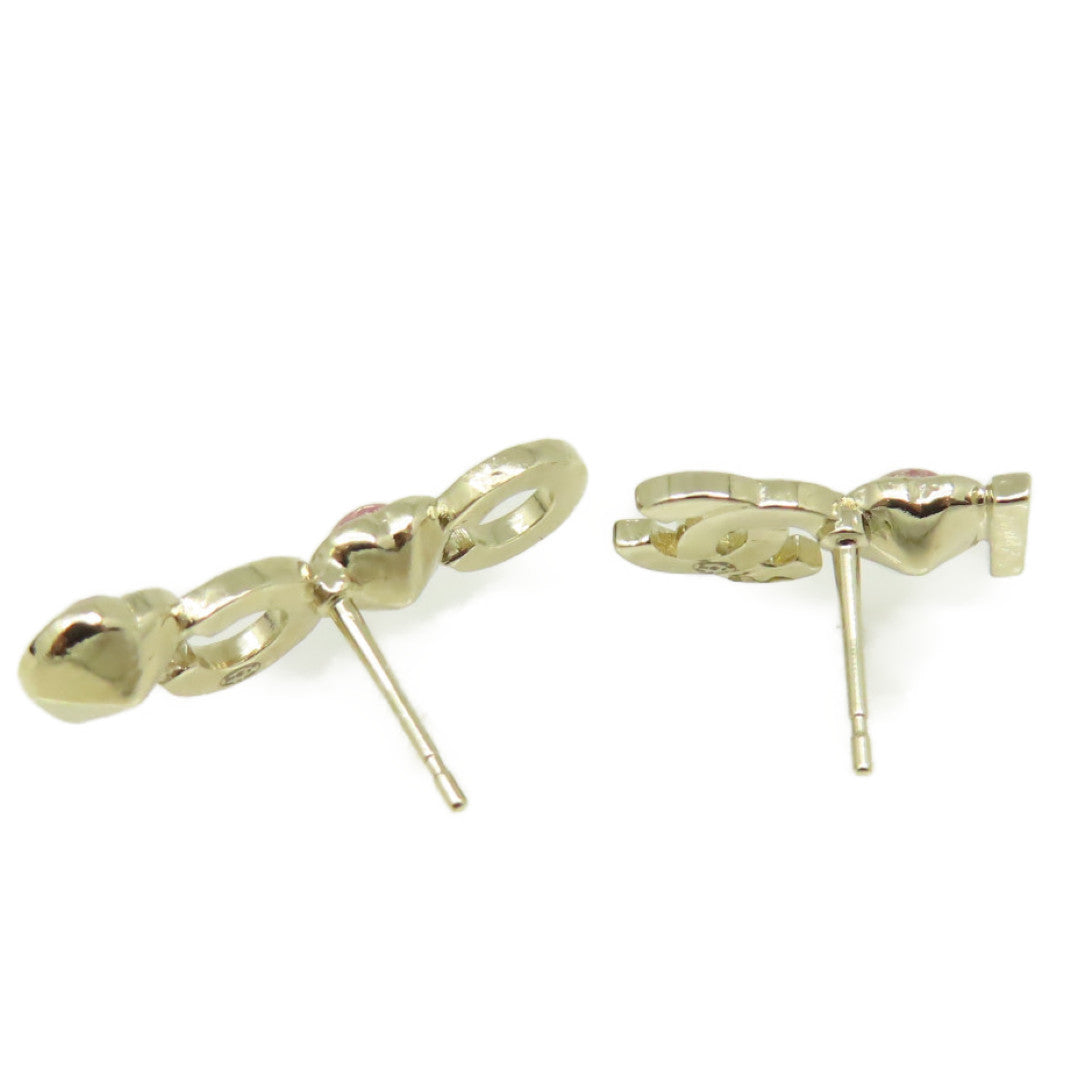 CHANEL 金屬Coco Logo Earrings耳環金色/粉紅色