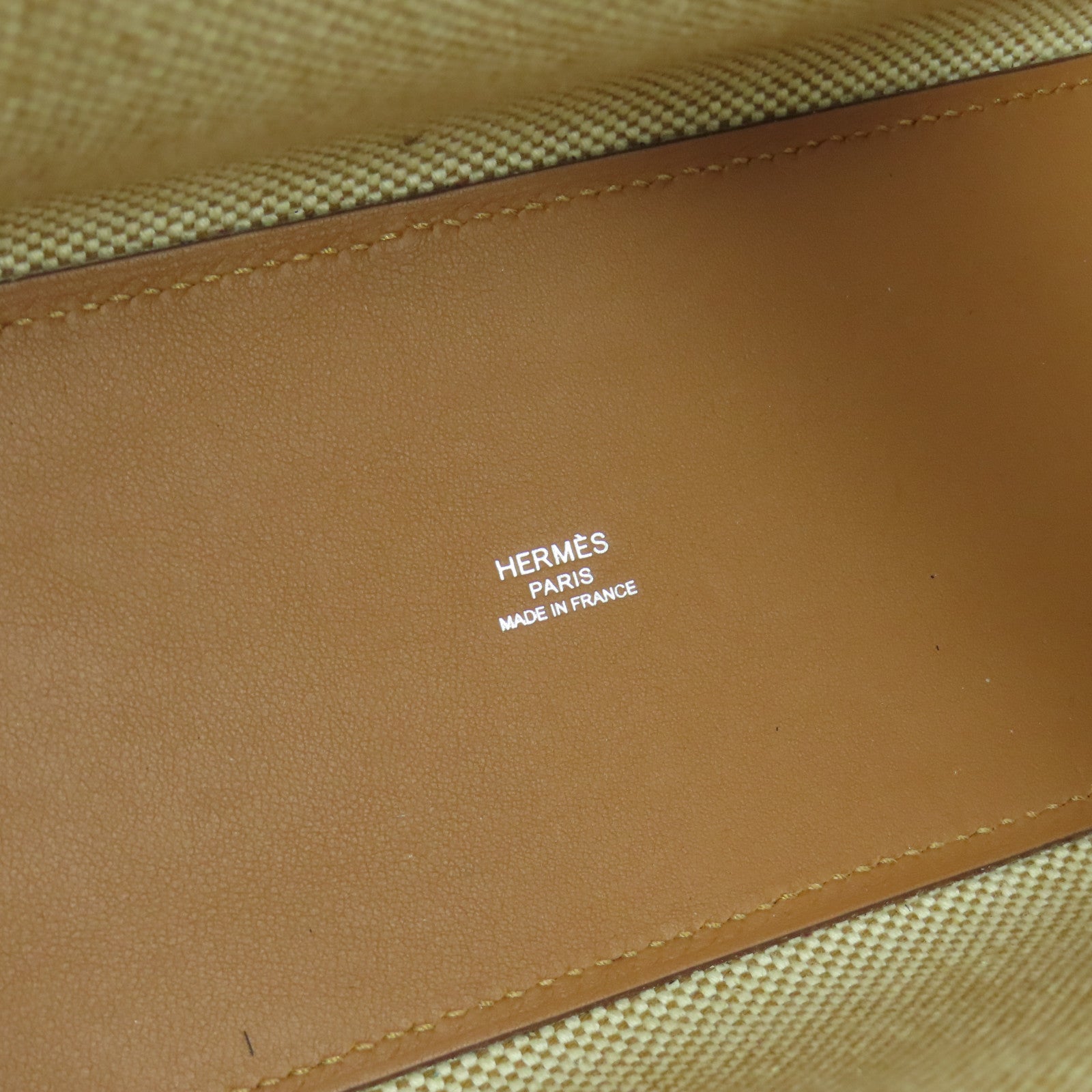 HERMES 帆布Cabas H肩背袋米色
