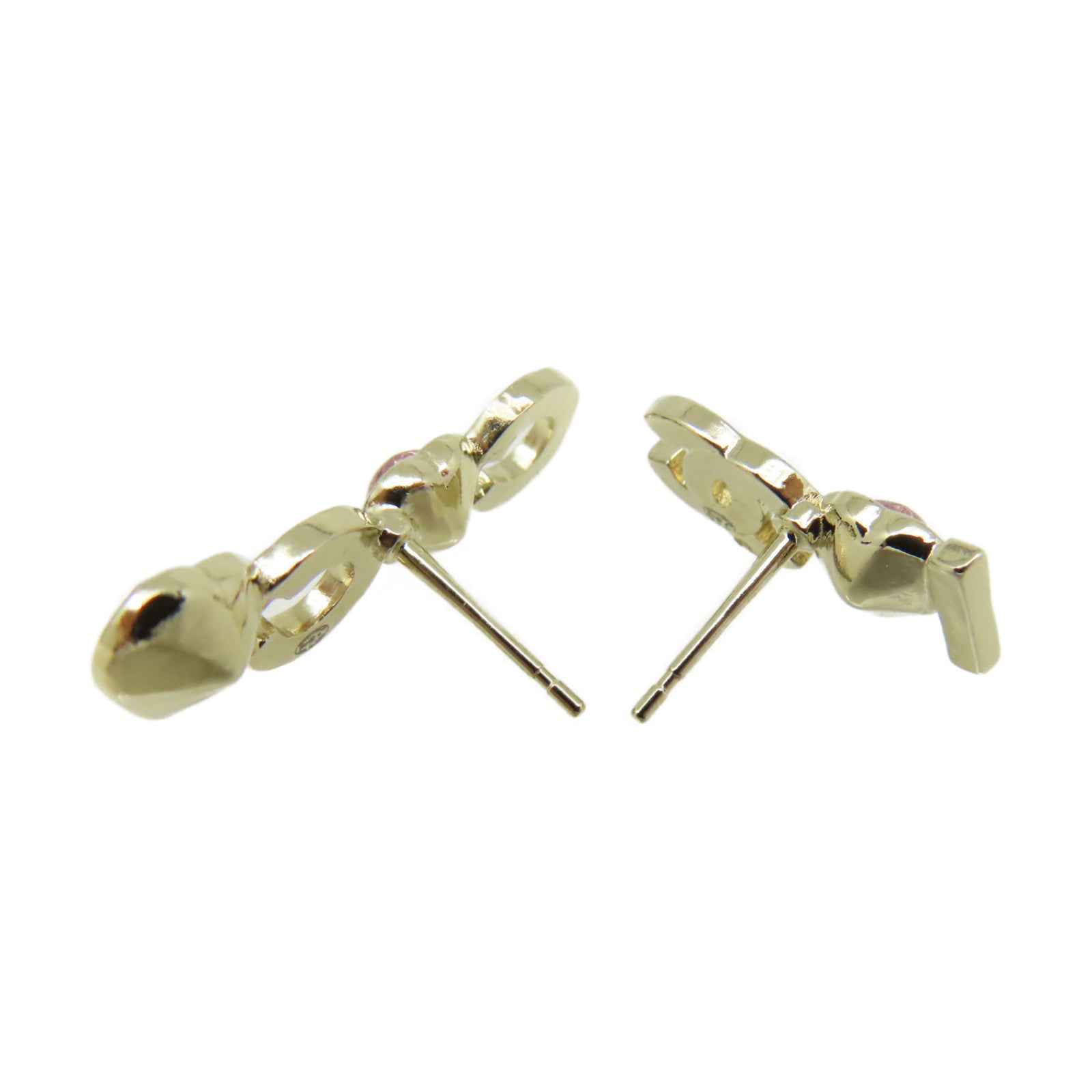 CHANEL 金屬Coco Logo Earrings耳環金色/粉紅色