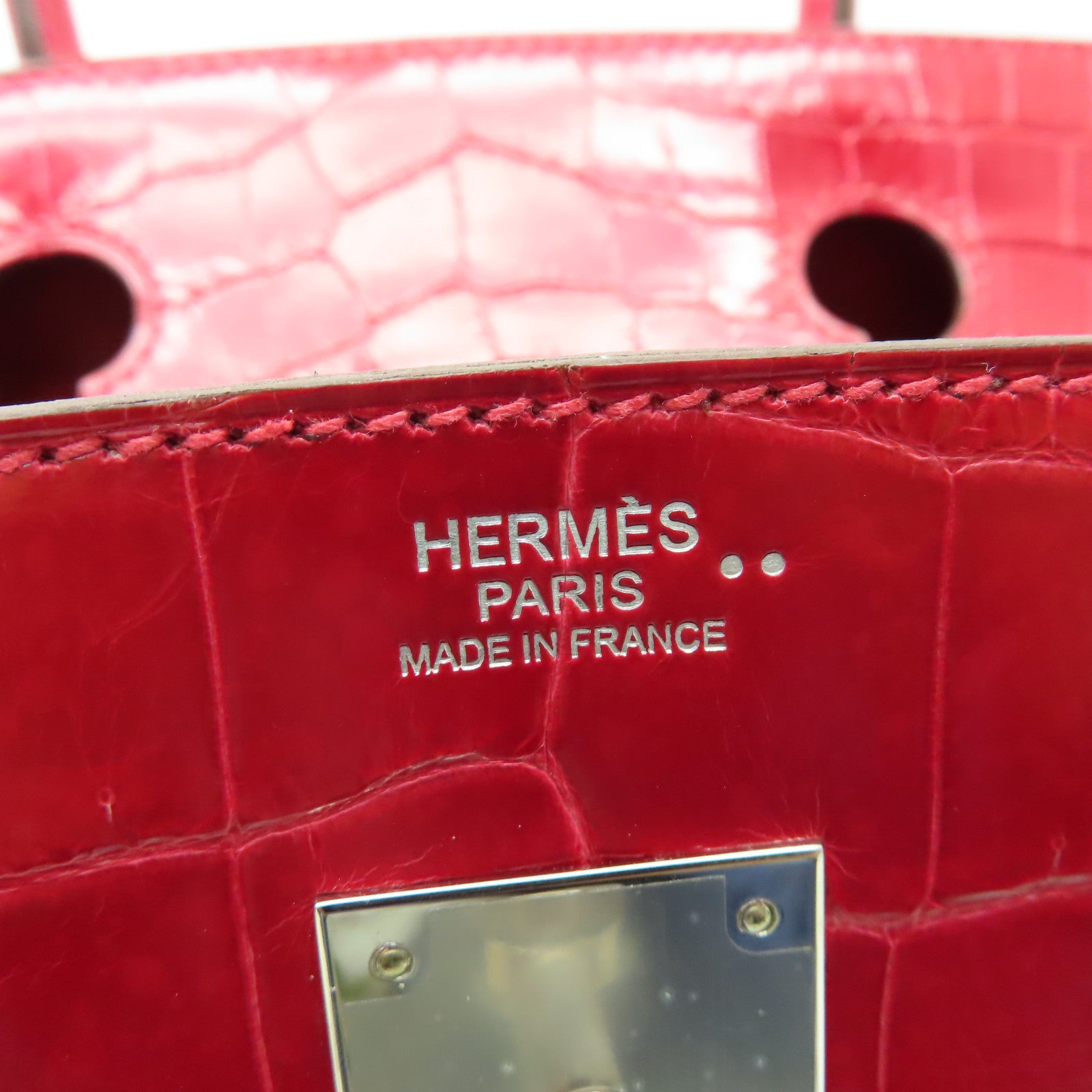 HERMES 【激減優惠】鱷魚皮革Birkin 30手挽袋法拉利紅色