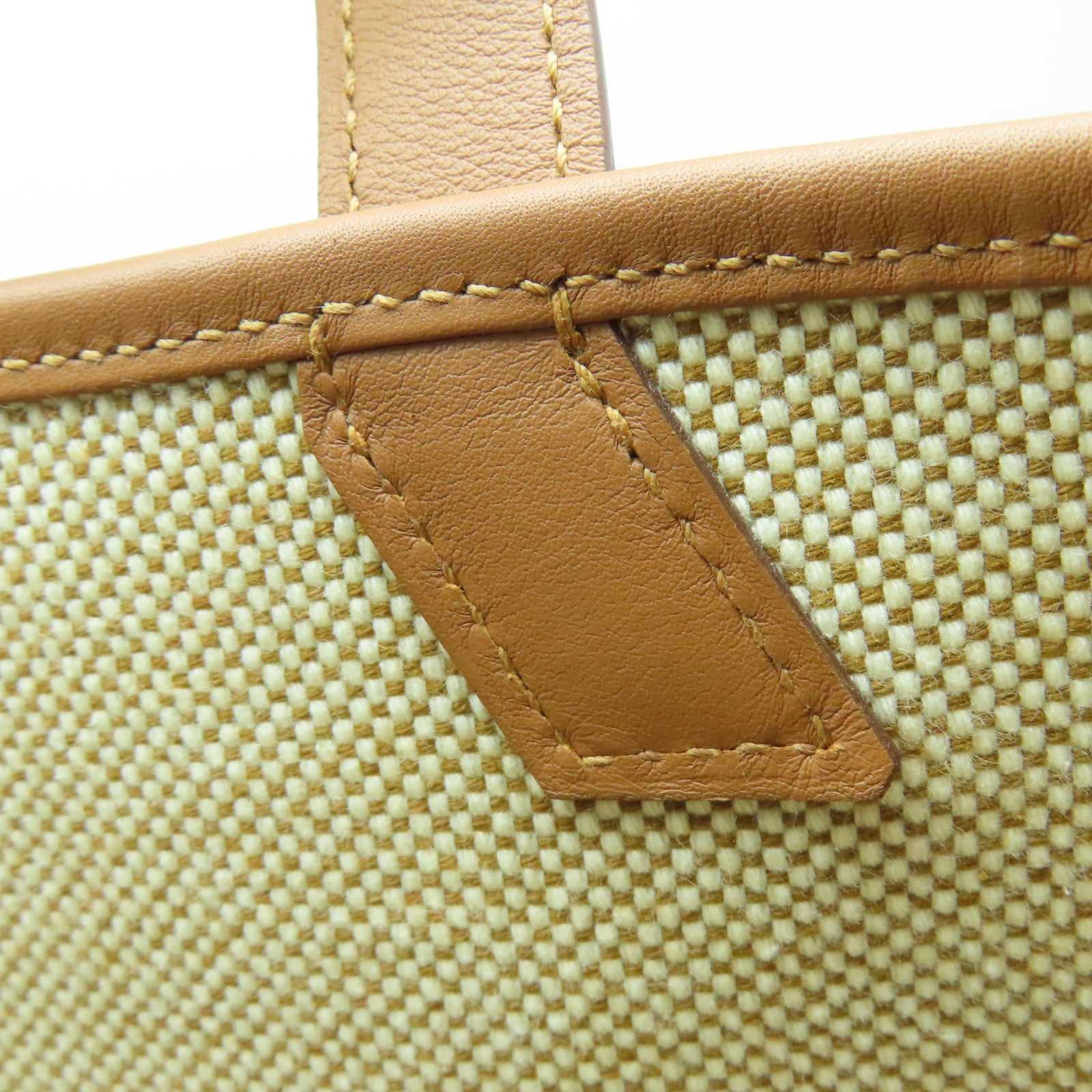 HERMES 帆布Cabas H肩背袋米色