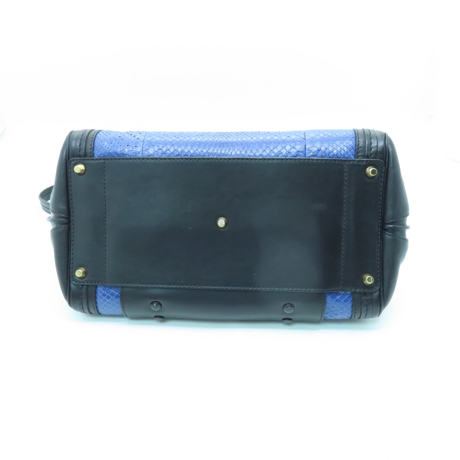 Chloe 牛皮皮革/蛇皮皮革2 Way Shoulder Calf Dustbag金扣手挽肩背两用袋黑色/蓝色