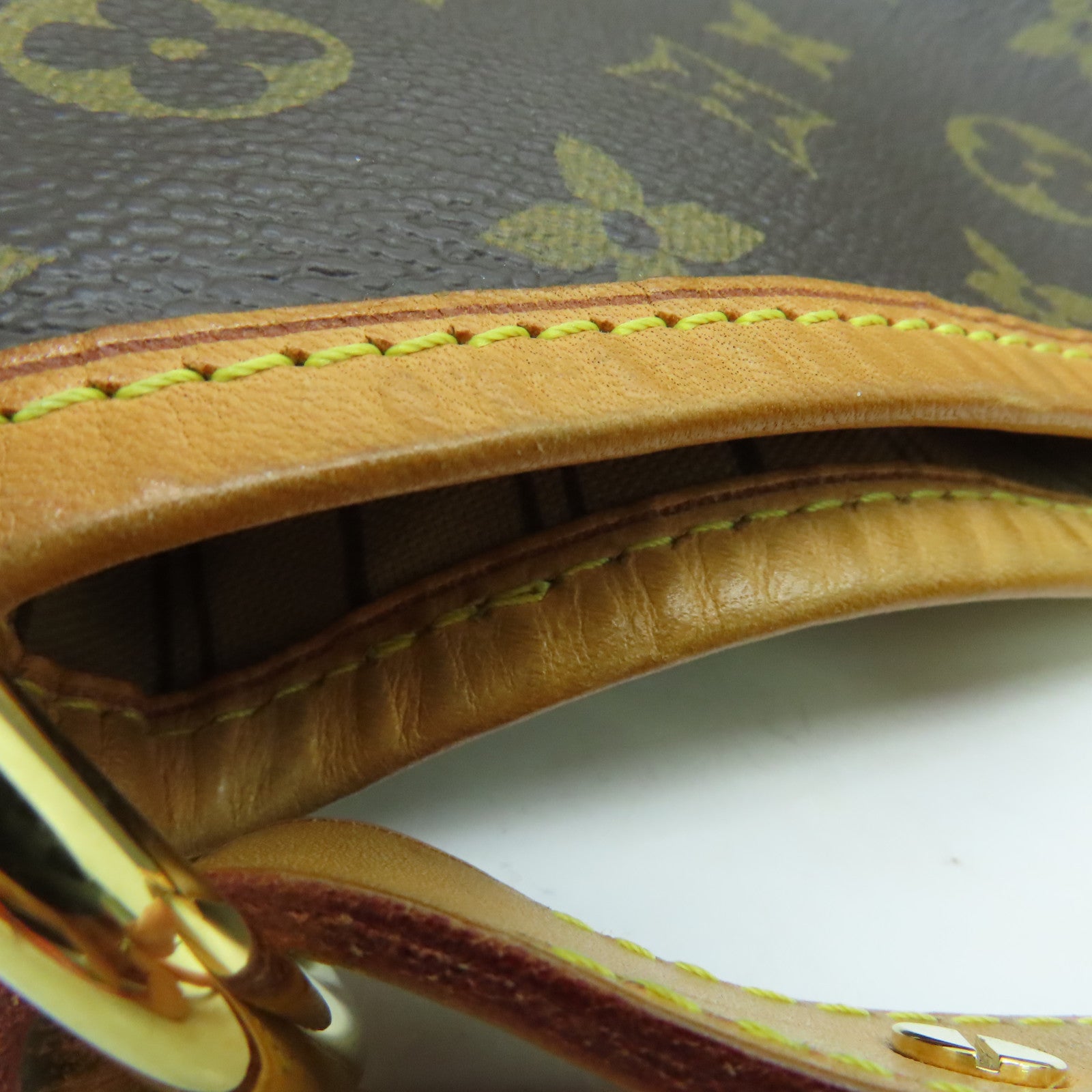 LOUIS VUITTON Monogram Delightful MM金扣肩背袋啡色