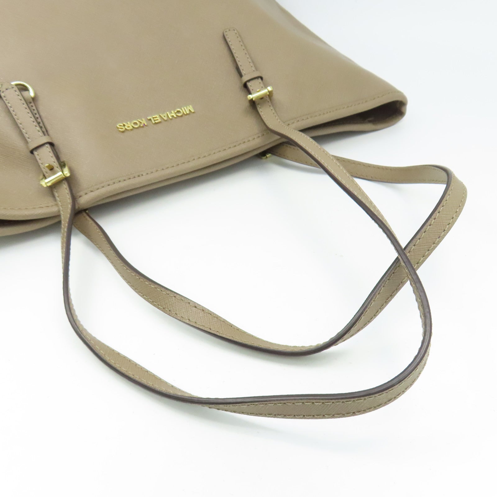 Michael Kors 牛皮皮革Tote Bag金扣手挽袋啡色