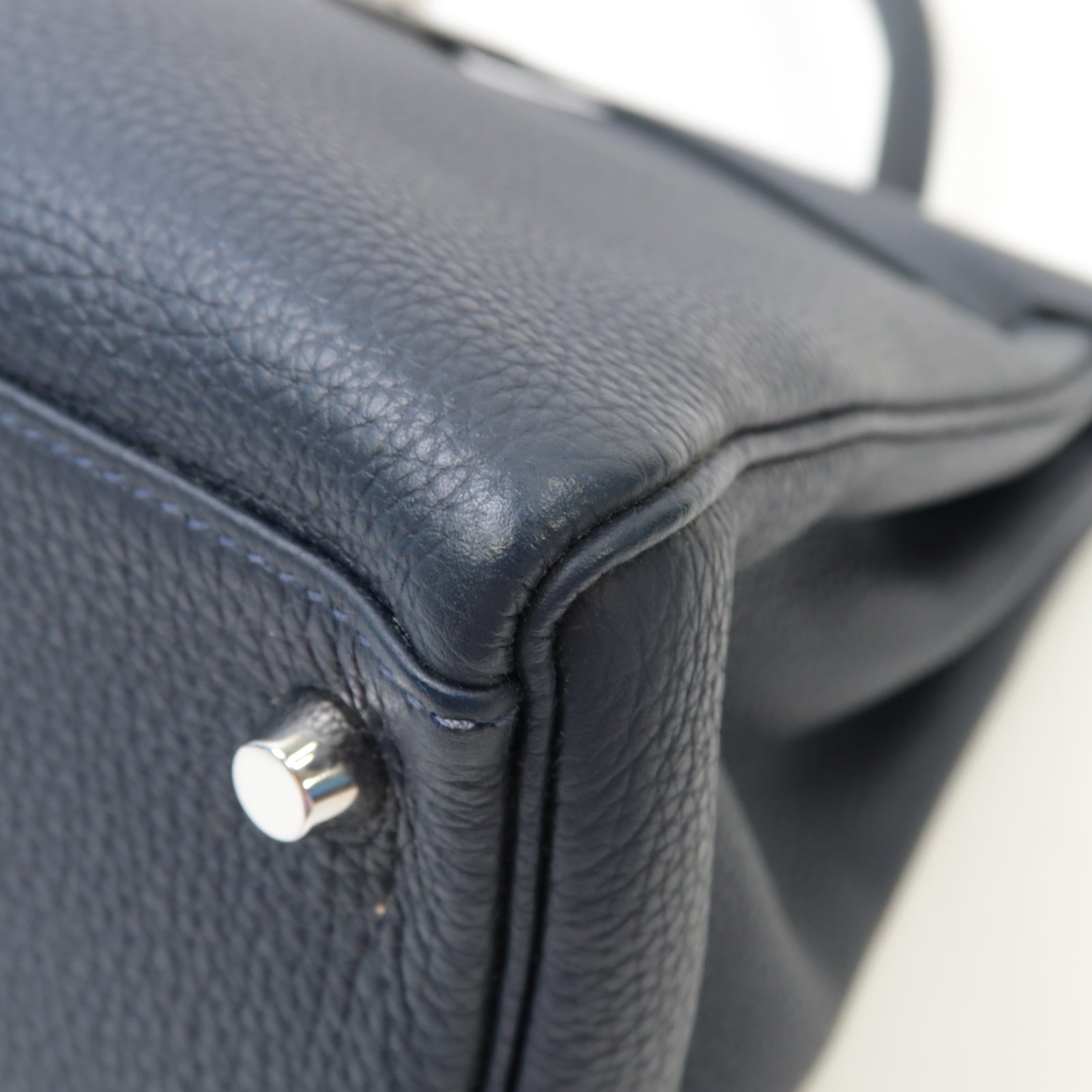 HERMES Togo皮革Kelly 32銀扣手挽肩背兩用袋寶石藍色