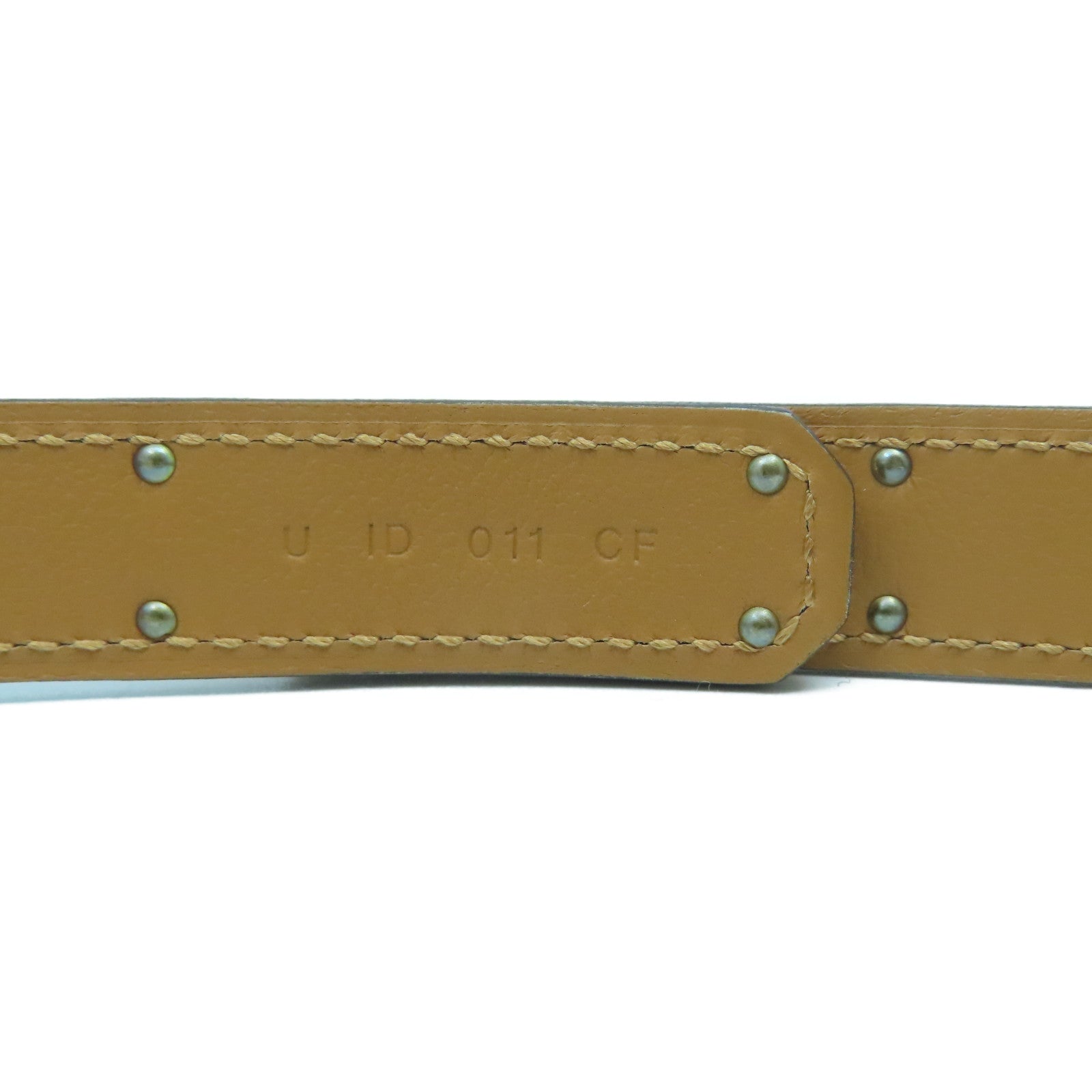 HERMES Epsom皮革Kelly Belt金扣皮帶Etoupe大象灰色