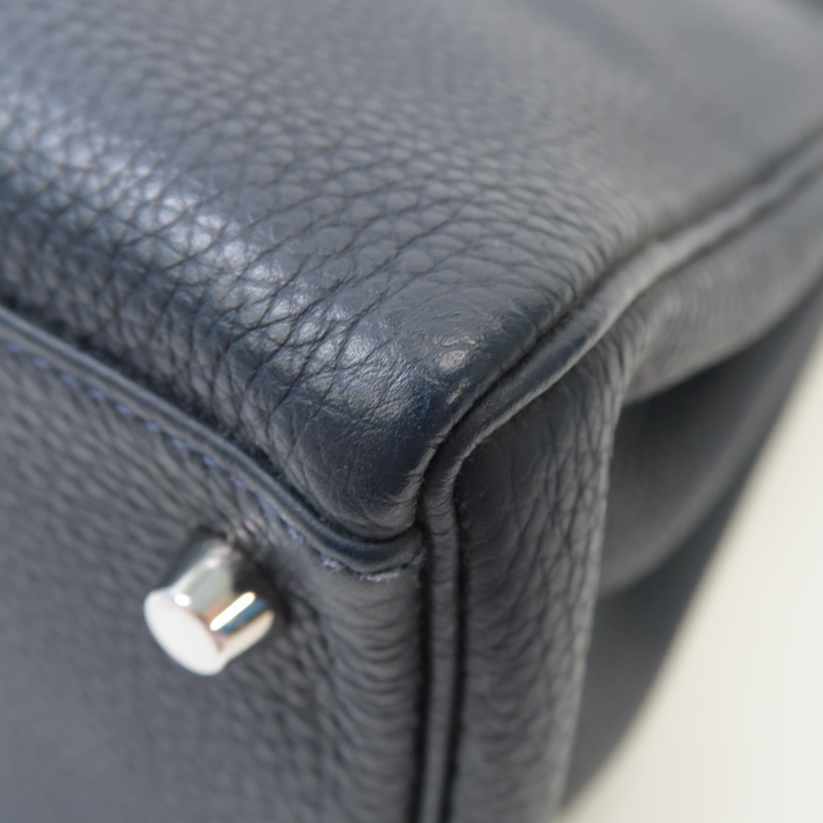 HERMES Togo皮革Kelly 32銀扣手挽肩背兩用袋寶石藍色