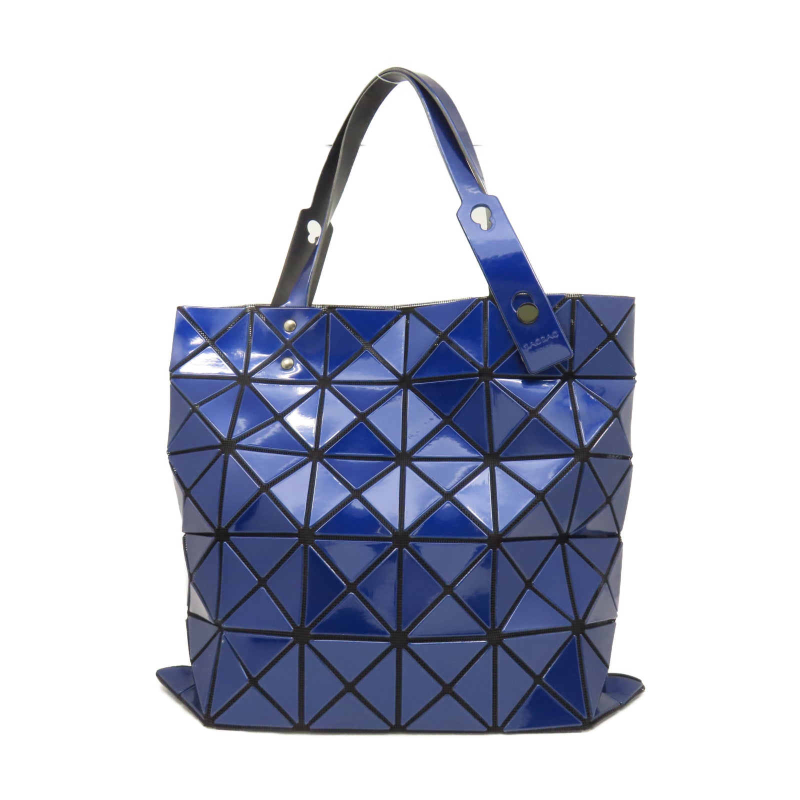 ISSEY MIYAKE PVC Bao Bao黑扣手挽袋藍色