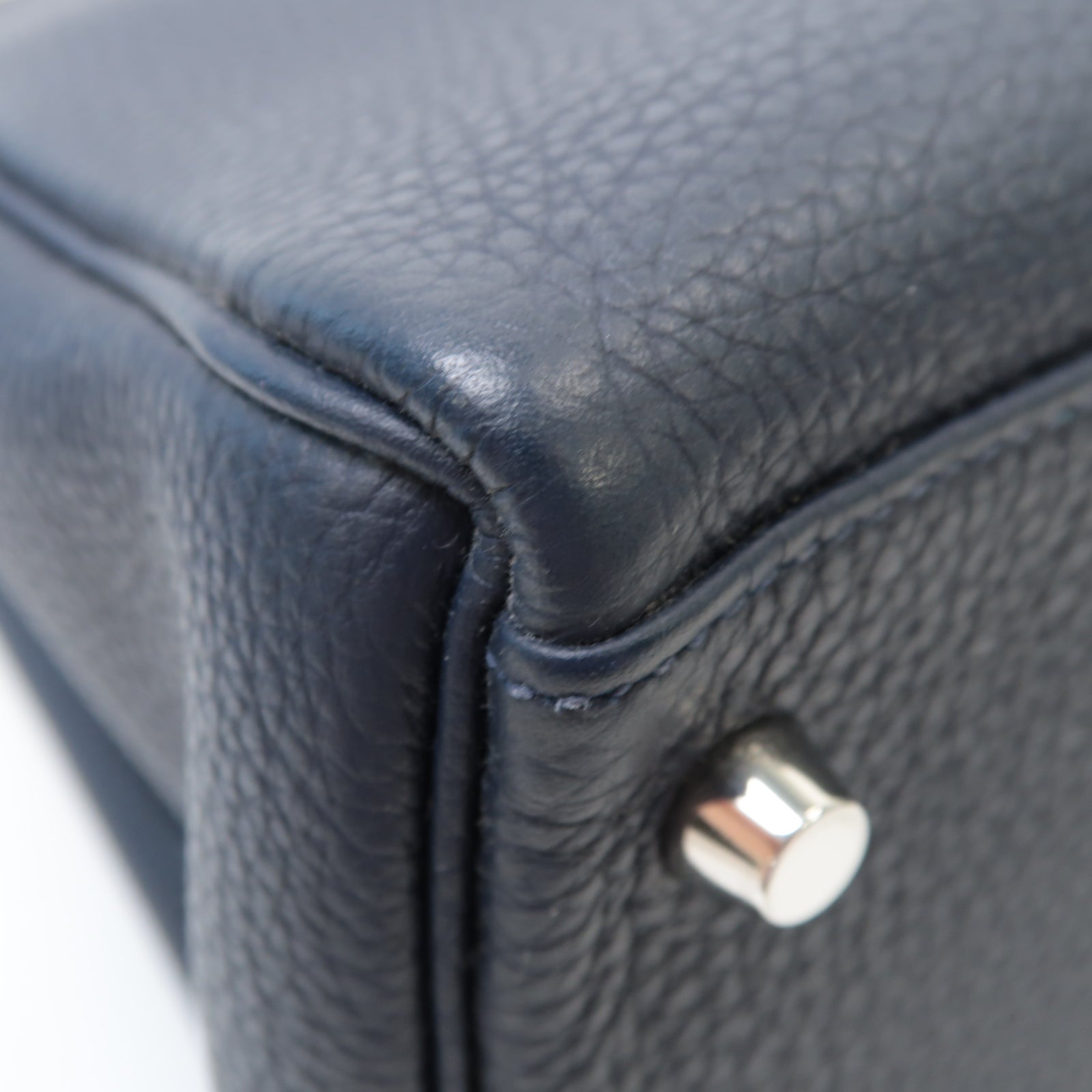 HERMES Togo皮革Kelly 32銀扣手挽肩背兩用袋寶石藍色