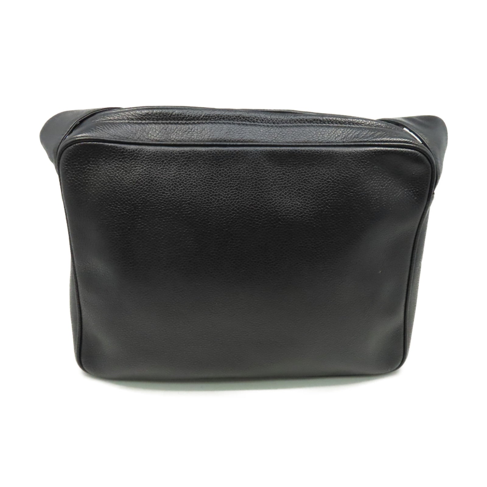 CHANEL Caviar皮革Vintage Shoulder Bag金扣肩背袋黑色
