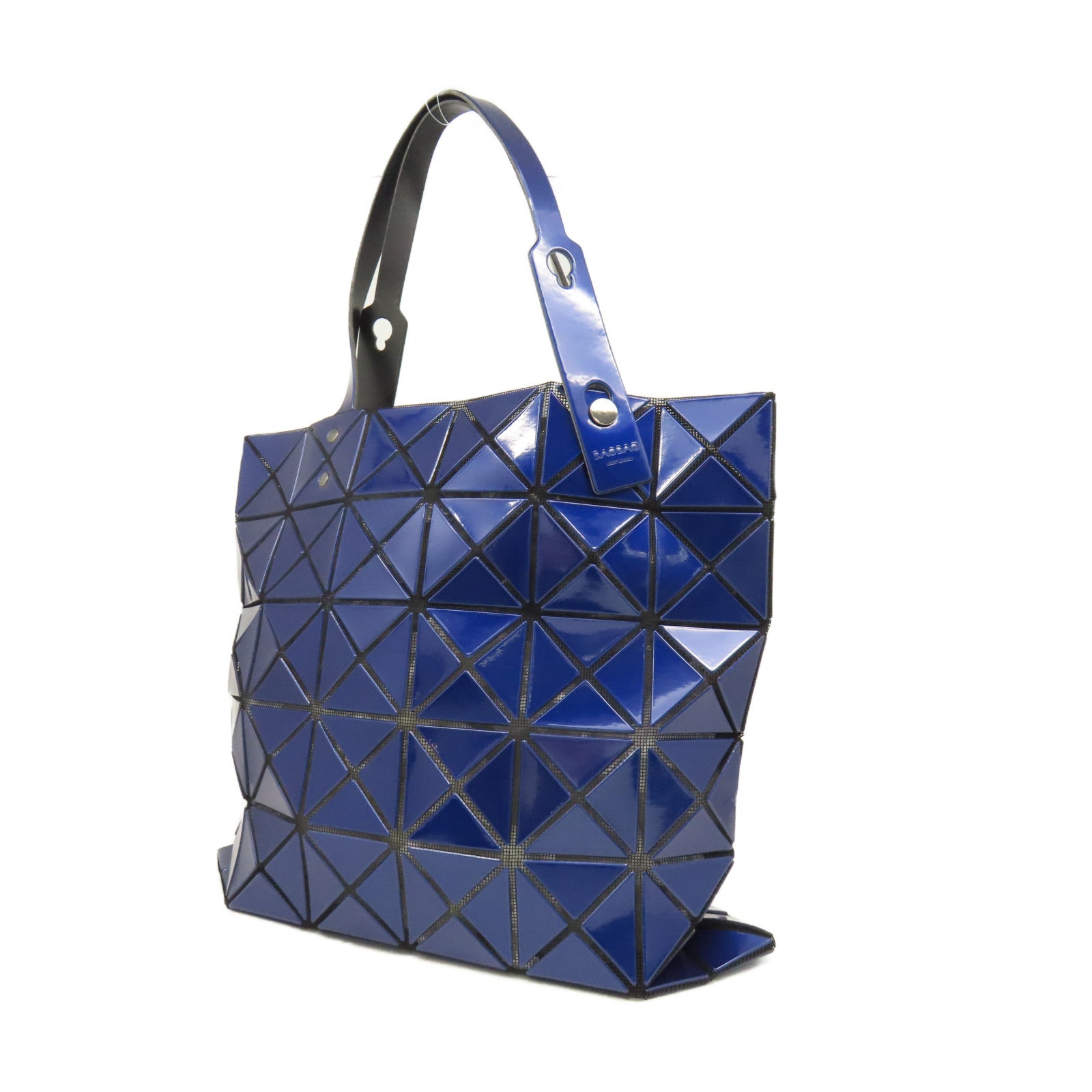 ISSEY MIYAKE PVC Bao Bao黑扣手挽袋藍色