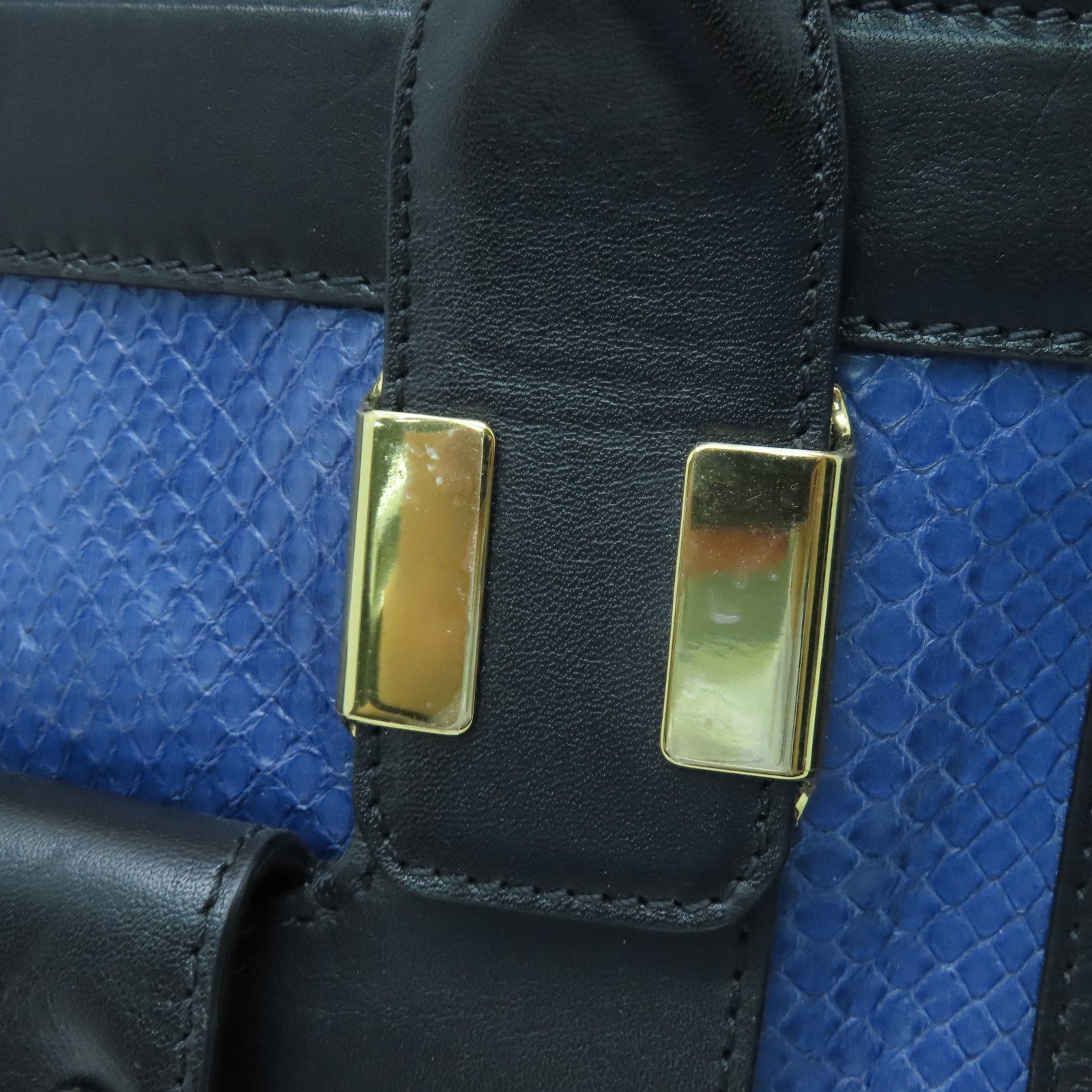 Chloe 牛皮皮革/蛇皮皮革2 Way Shoulder Calf Dustbag金扣手挽肩背两用袋黑色/蓝色