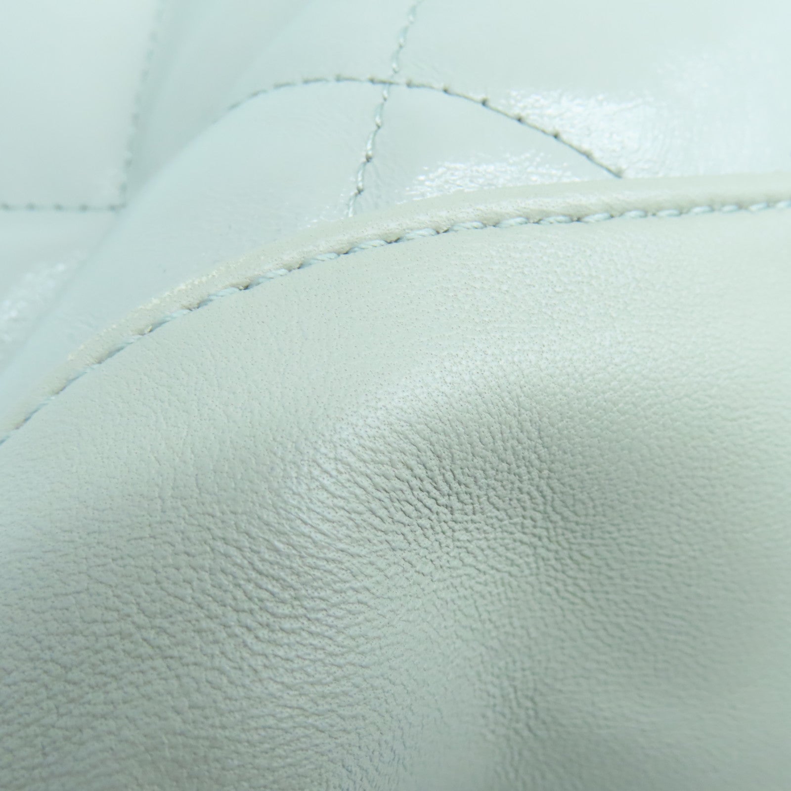 CHANEL 菱格羊皮皮革Shoulder Bag銀扣鏈帶肩背袋灰色