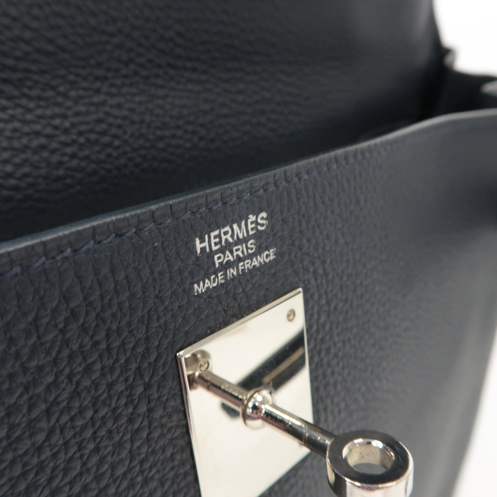 HERMES Togo皮革Kelly 32銀扣手挽肩背兩用袋寶石藍色